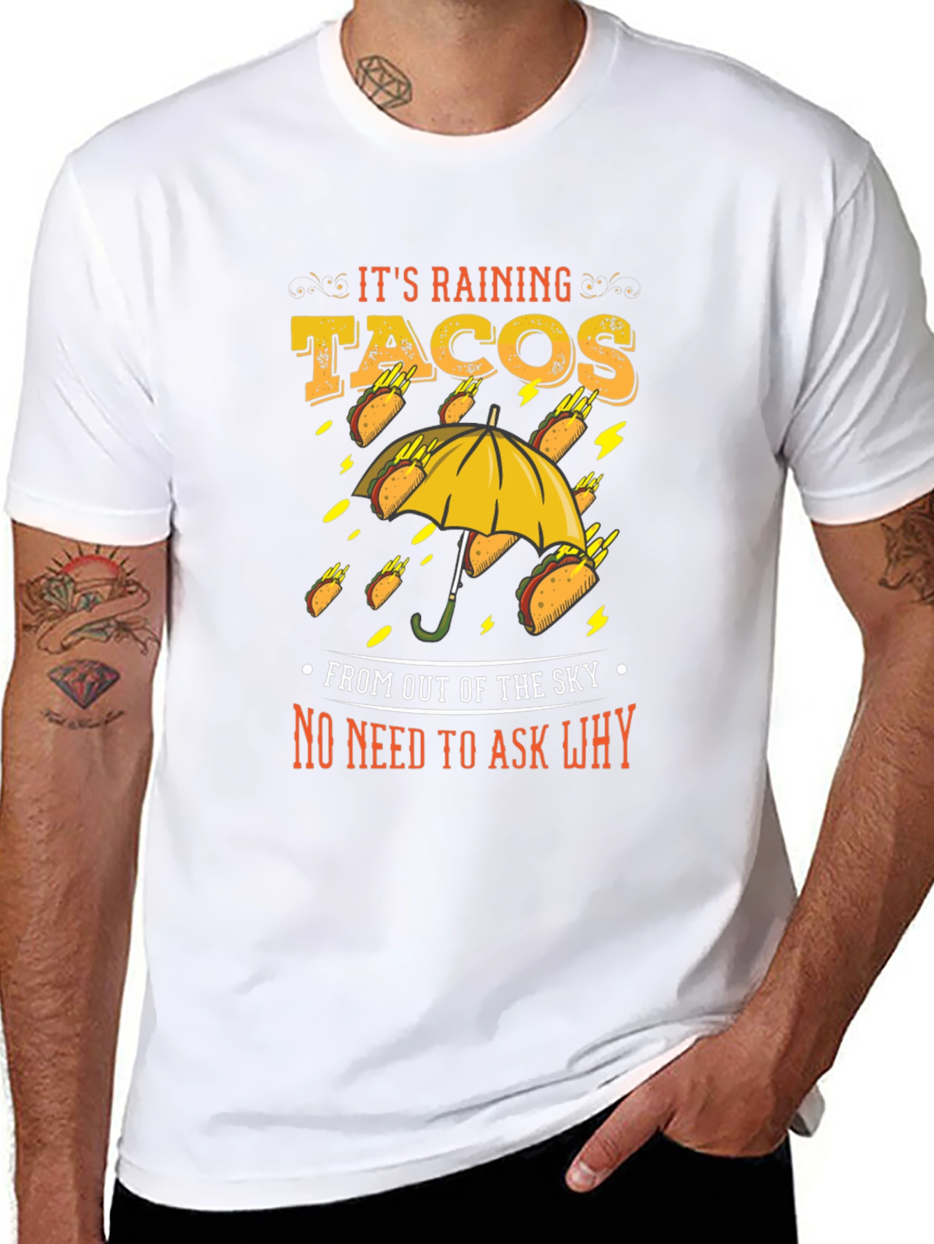 Its Raining Tacos Mens Graphic T-Shirt