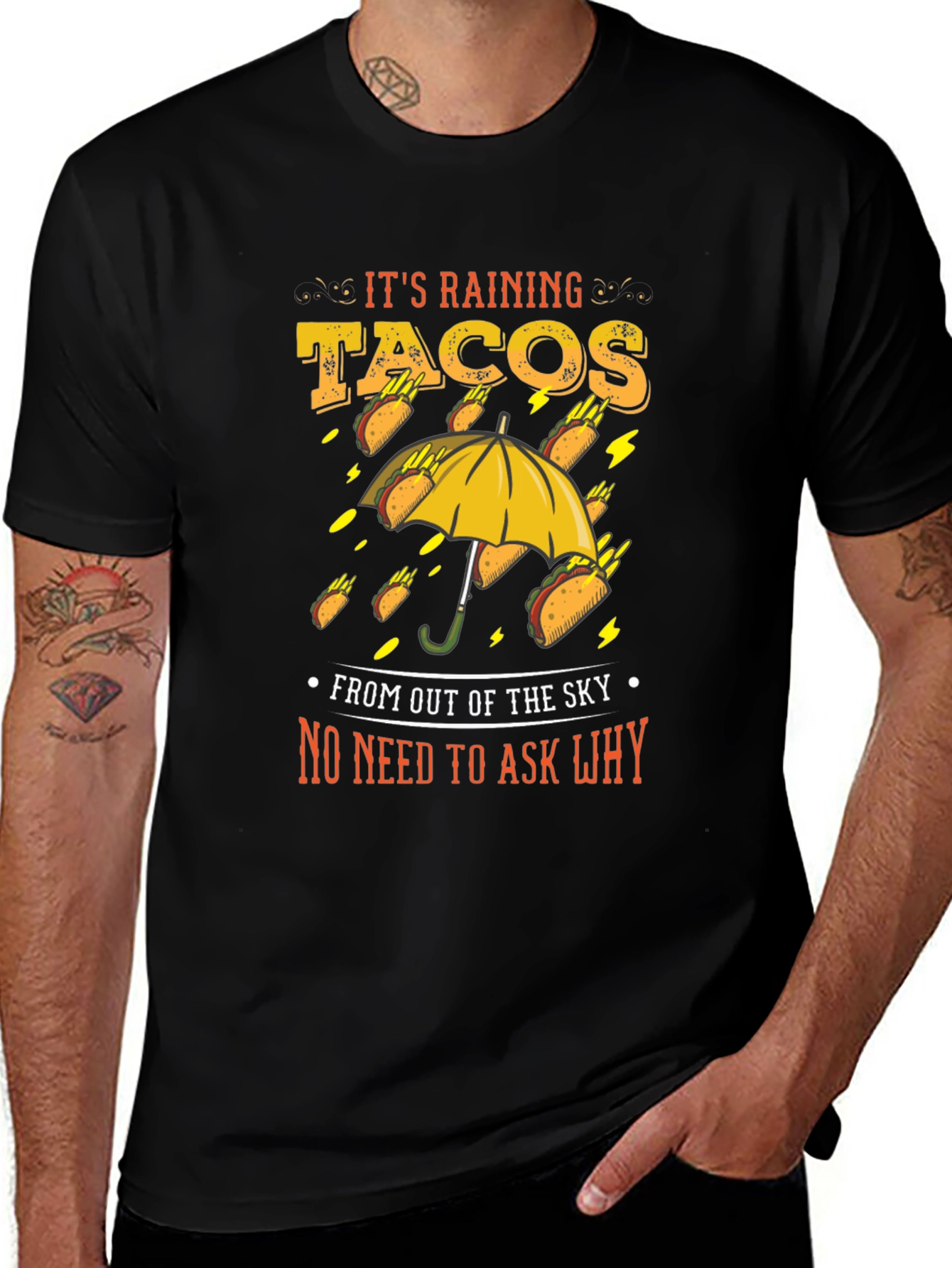 Its Raining Tacos Mens Graphic T-Shirt
