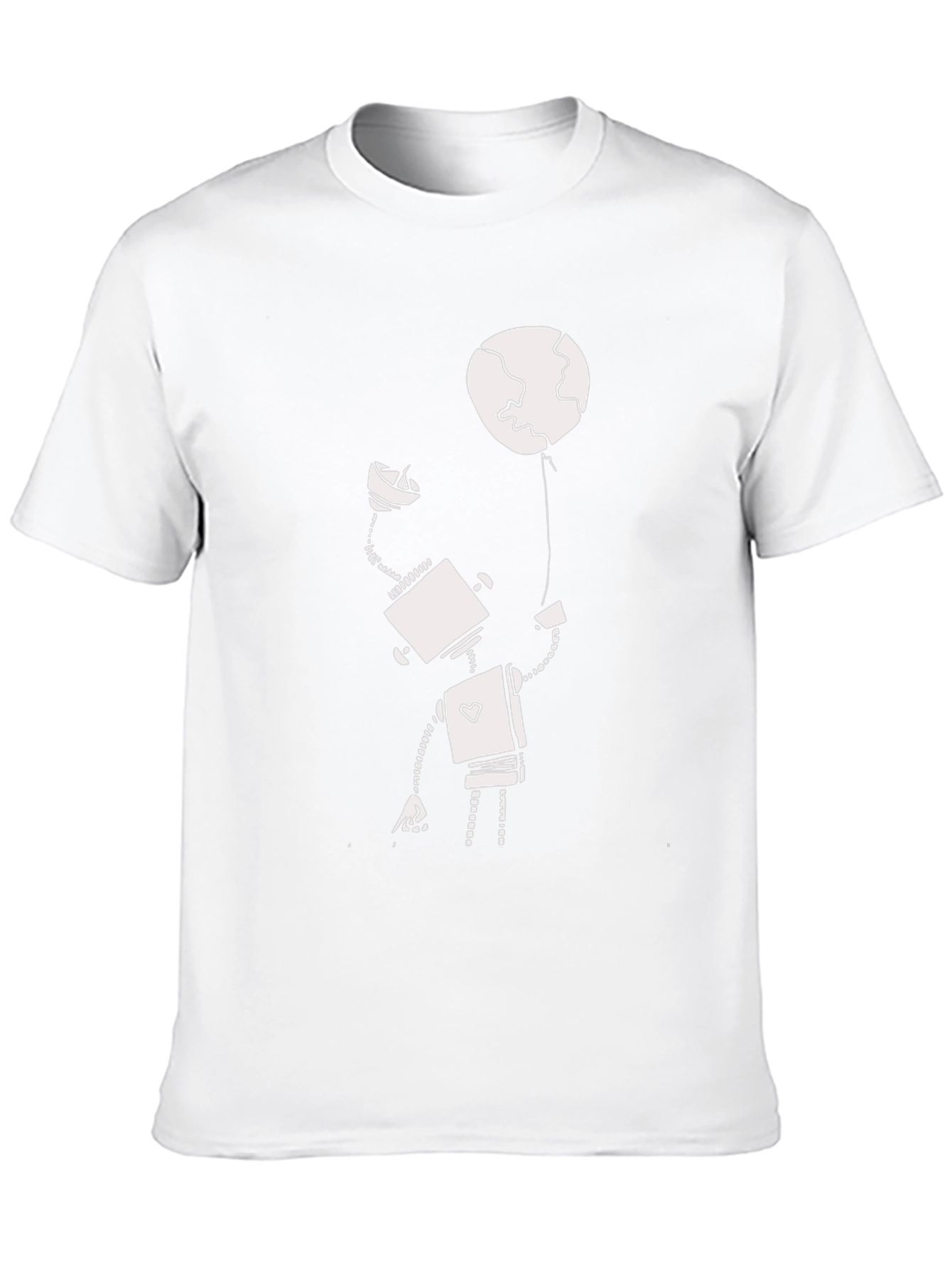 Robot and Globe Graphic T-Shirt - Modern Design