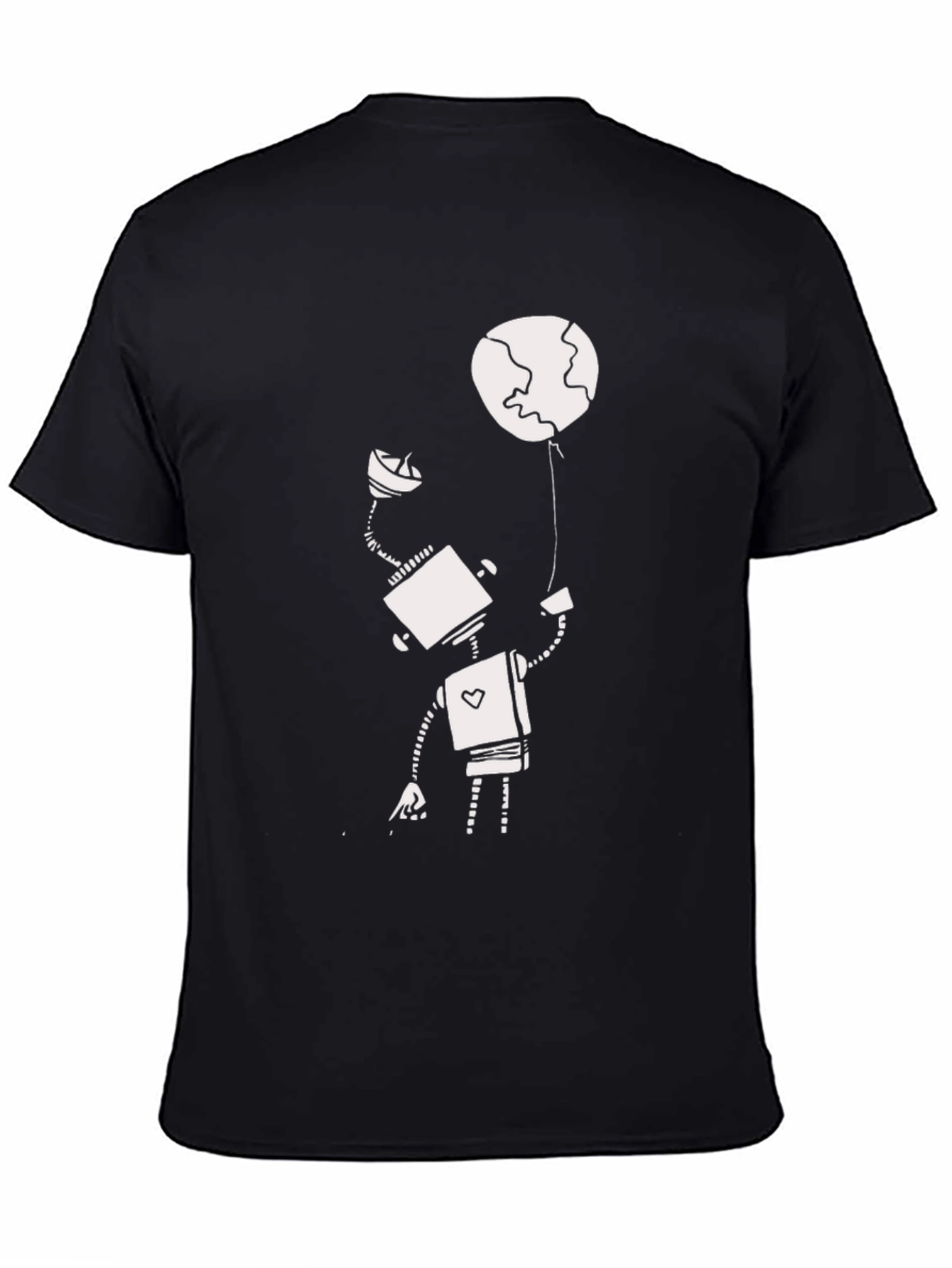 Robot and Globe Graphic T-Shirt - Modern Design