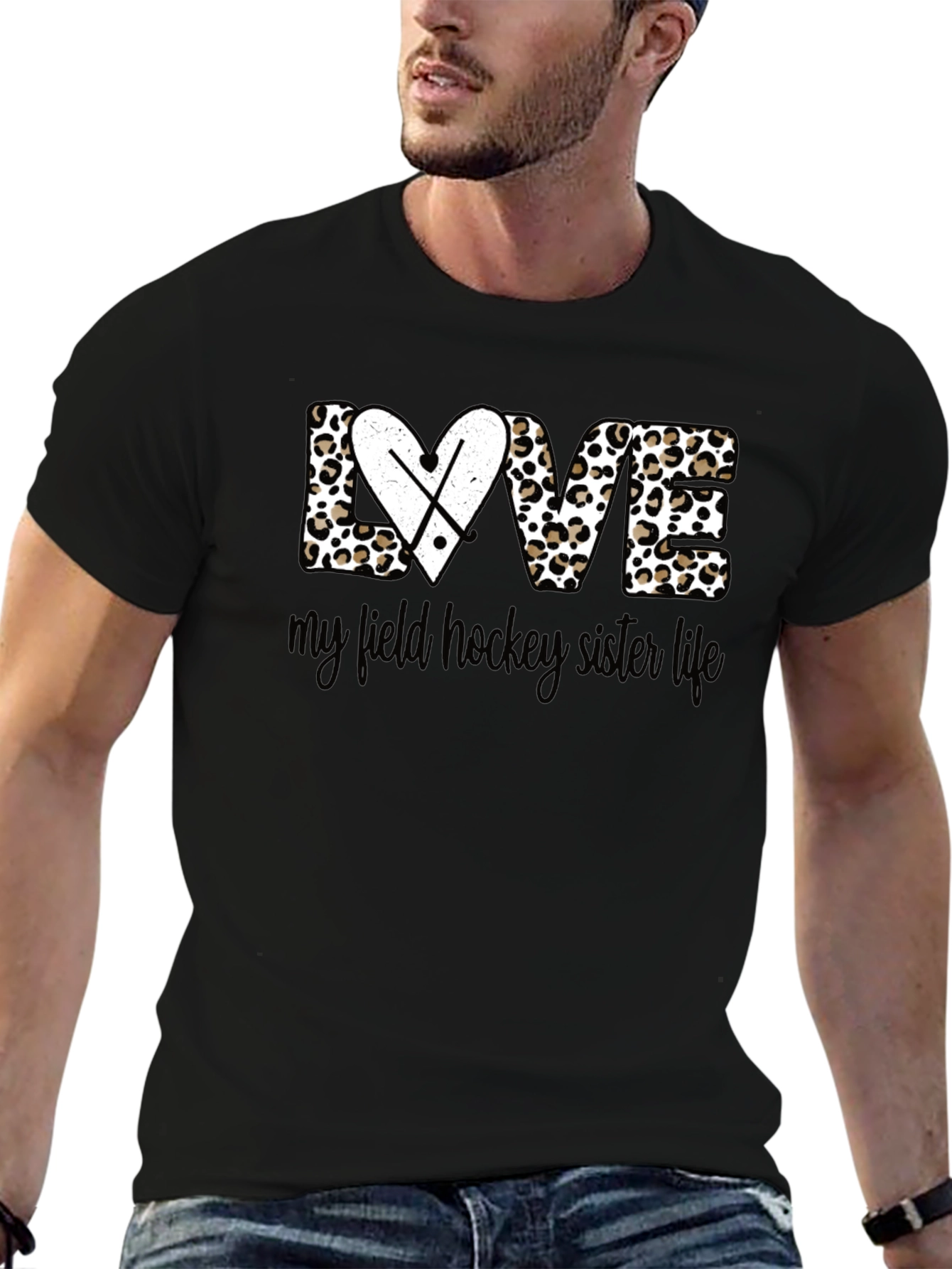 Field Hockey Sister Life T-Shirt - Leopard Print