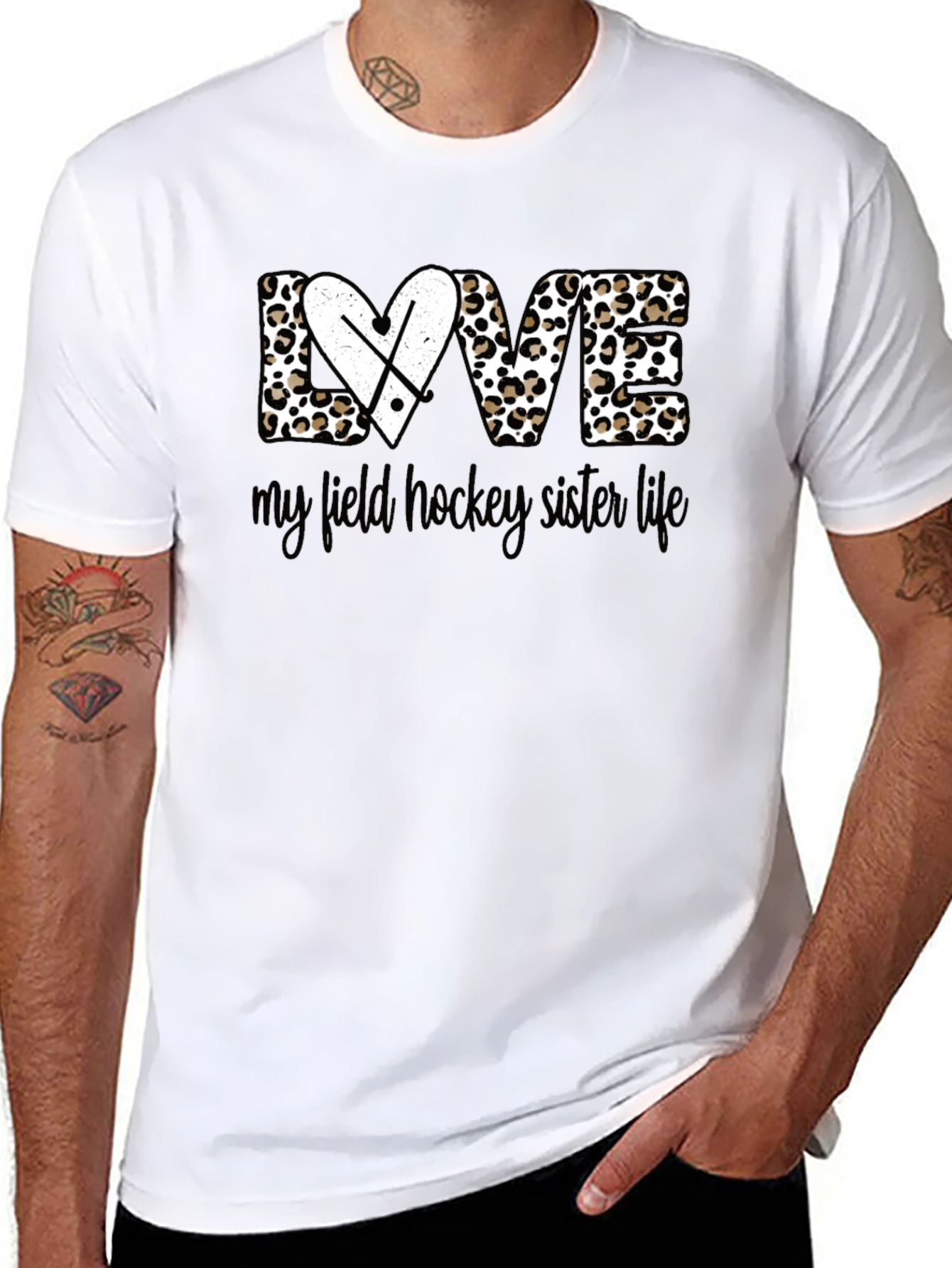 Field Hockey Sister Life T-Shirt - Leopard Print