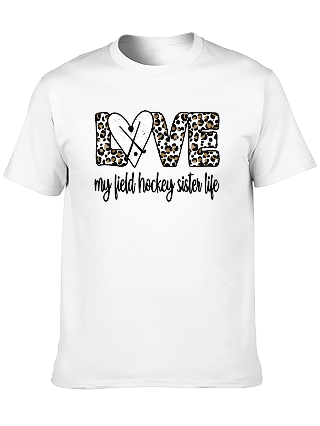 Field Hockey Sister Life T-Shirt - Leopard Print