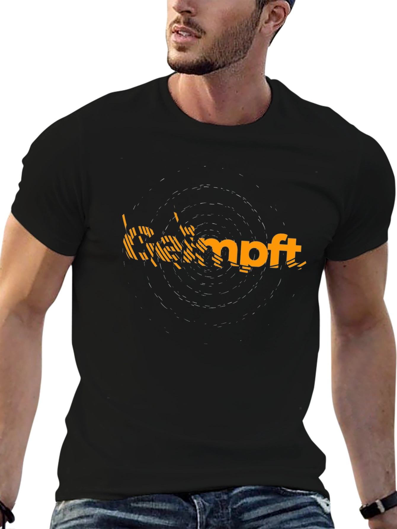 Camft Mens Black Graphic Tee