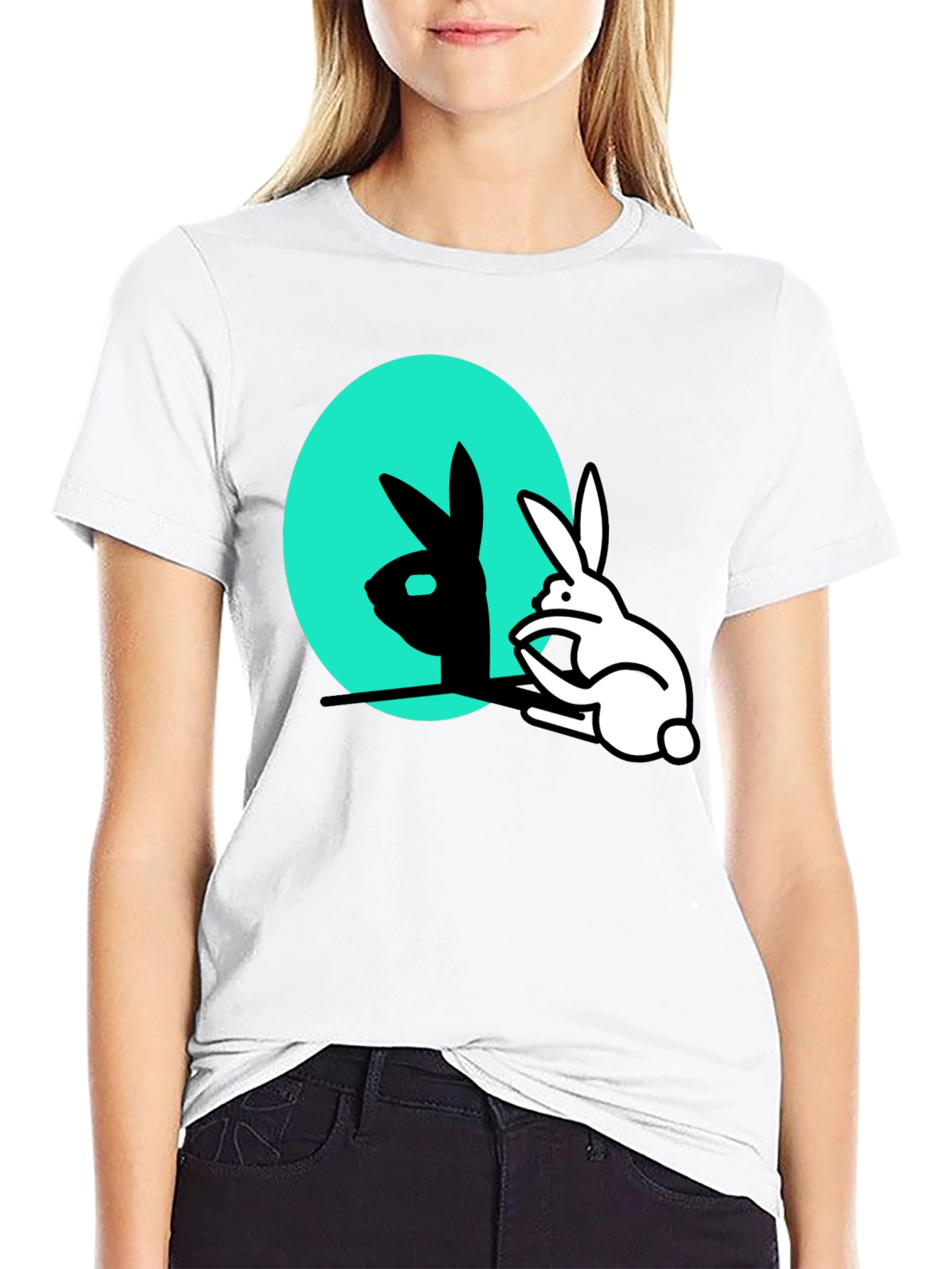 Rabbit Shadow T-Shirt - Funny Animal Tee