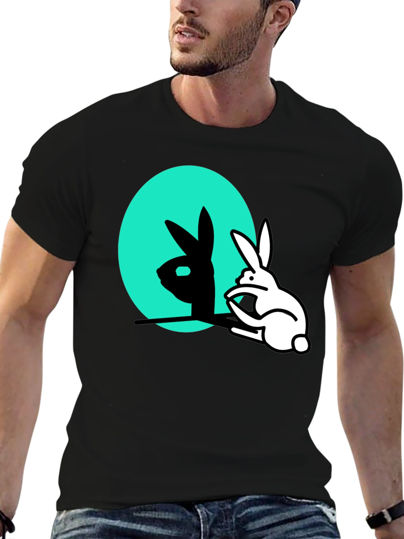 Rabbit Shadow T-Shirt - Funny Animal Tee