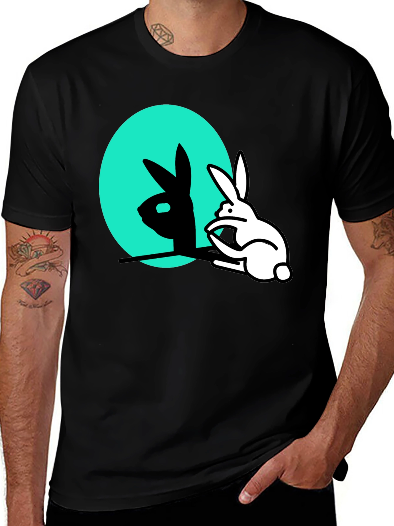 Rabbit Shadow T-Shirt - Funny Animal Tee