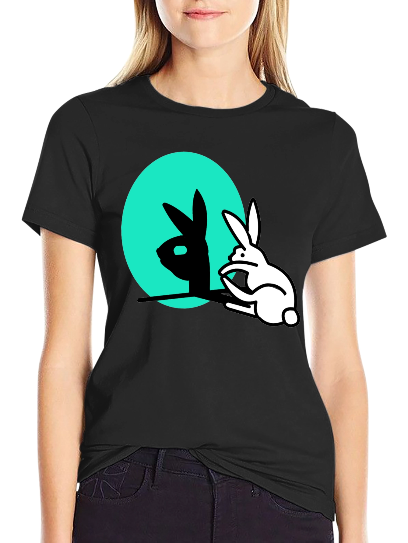 Rabbit Shadow T-Shirt - Funny Animal Tee