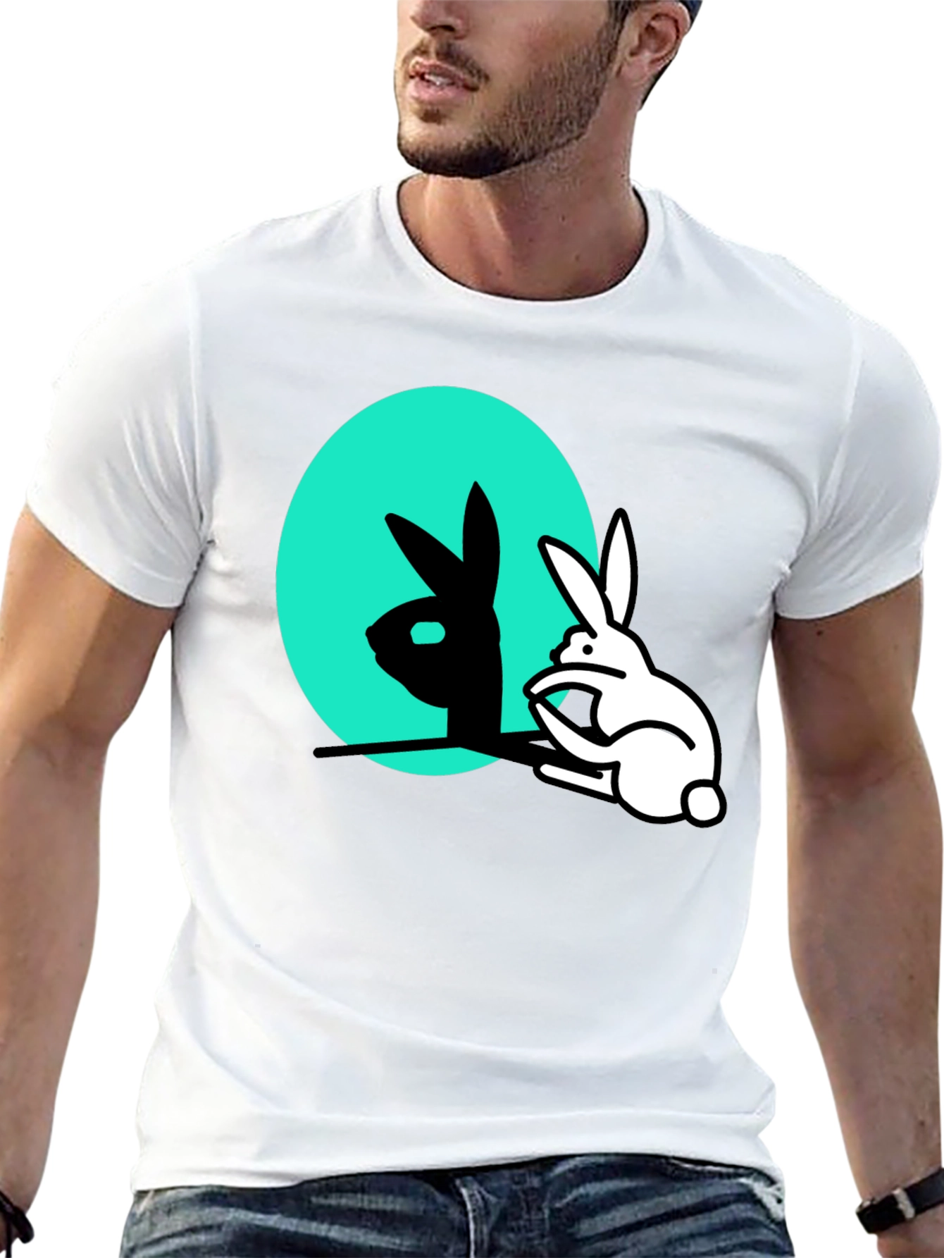 Rabbit Shadow T-Shirt - Funny Animal Tee