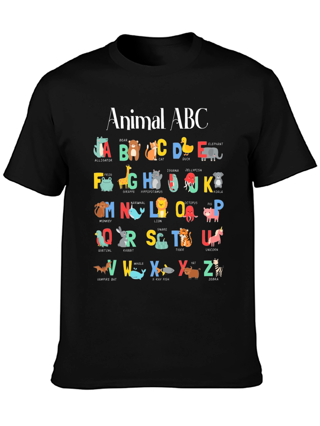 Animal ABCs Graphic T-Shirt - Educational Kids Design