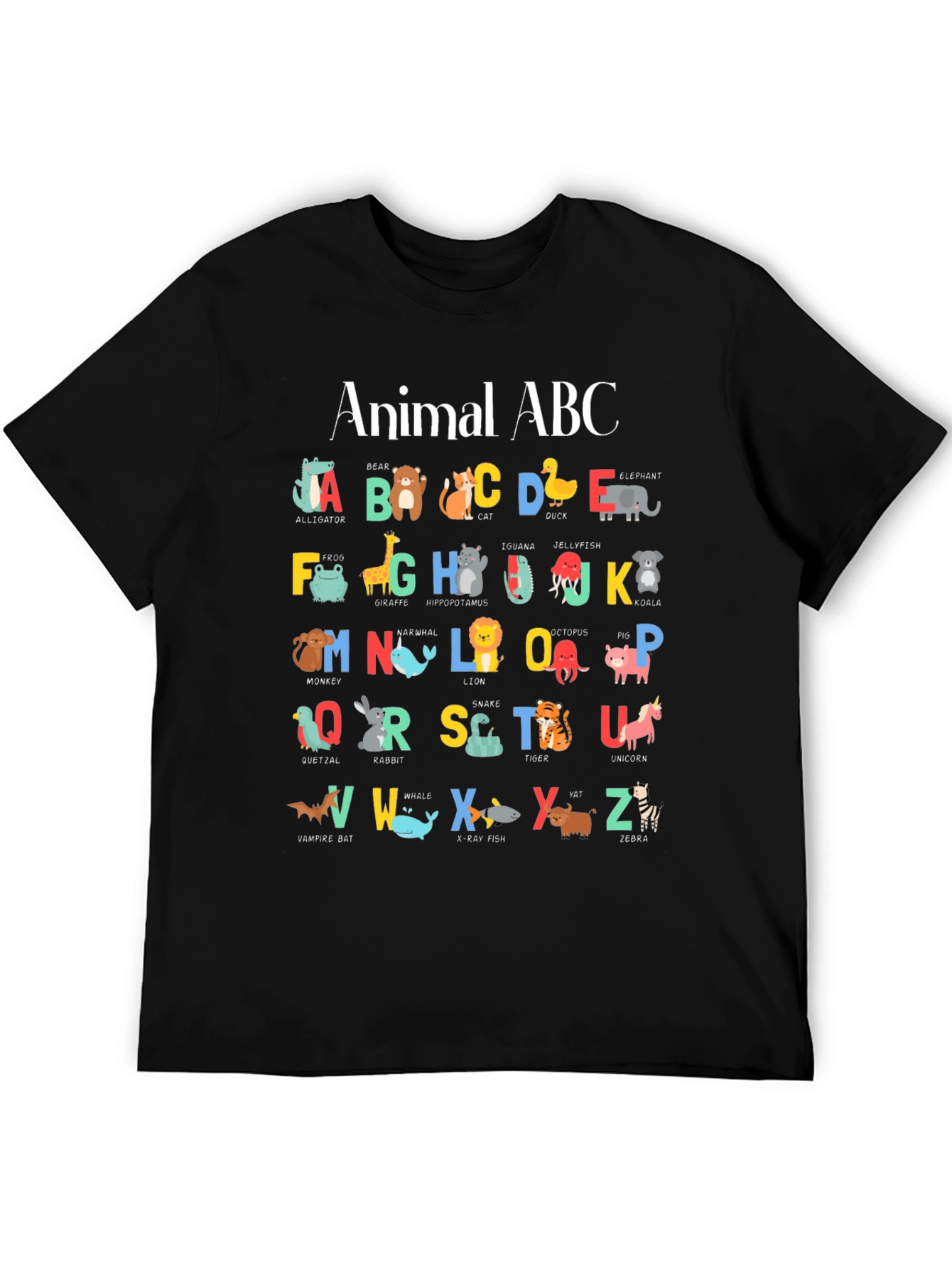 Animal ABCs Graphic T-Shirt - Educational Kids Design