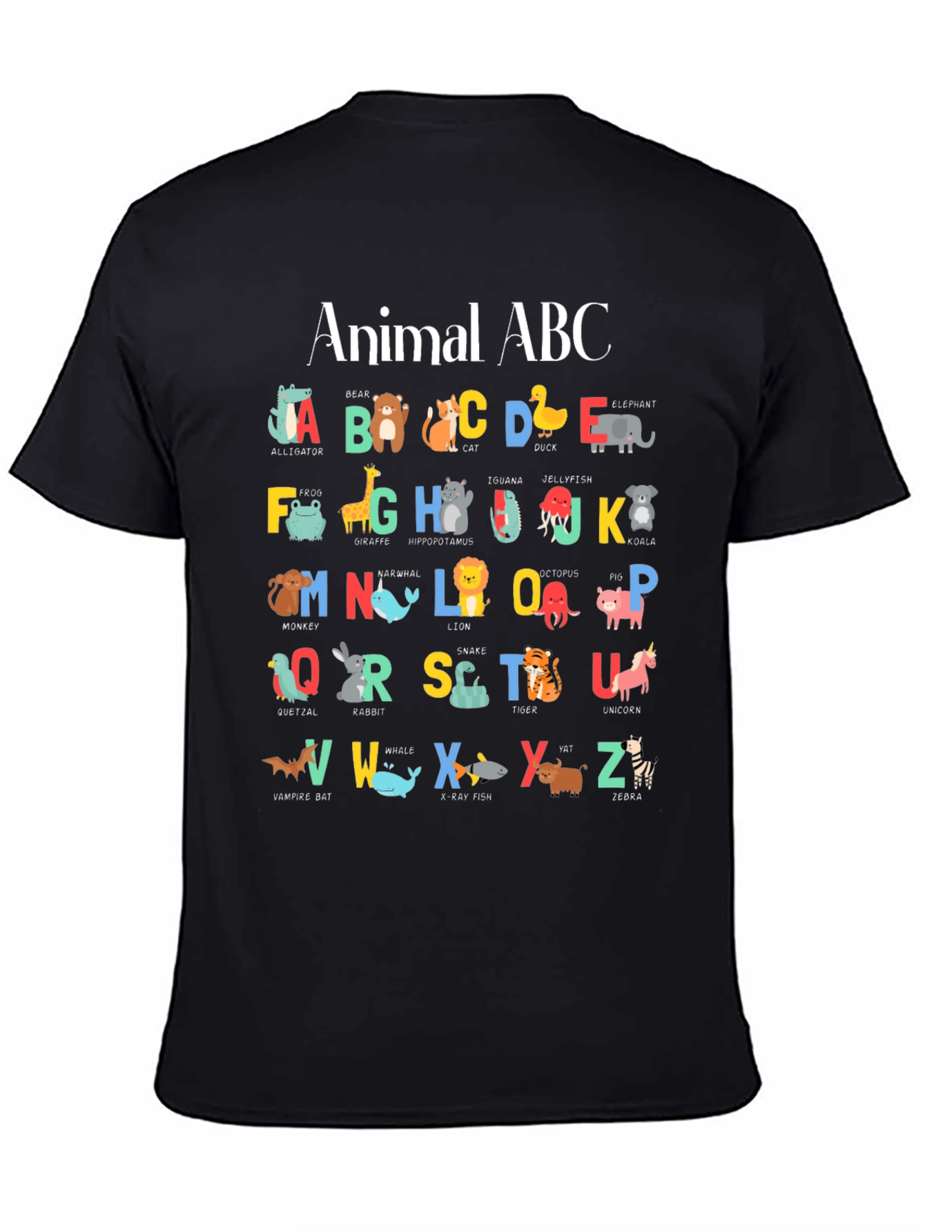 Animal ABCs Graphic T-Shirt - Educational Kids Design