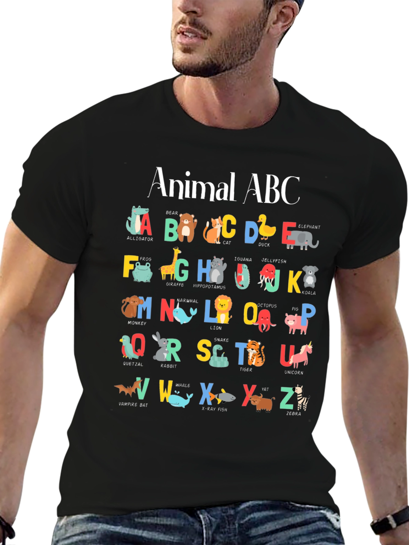 Animal ABCs Graphic T-Shirt - Educational Kids Design