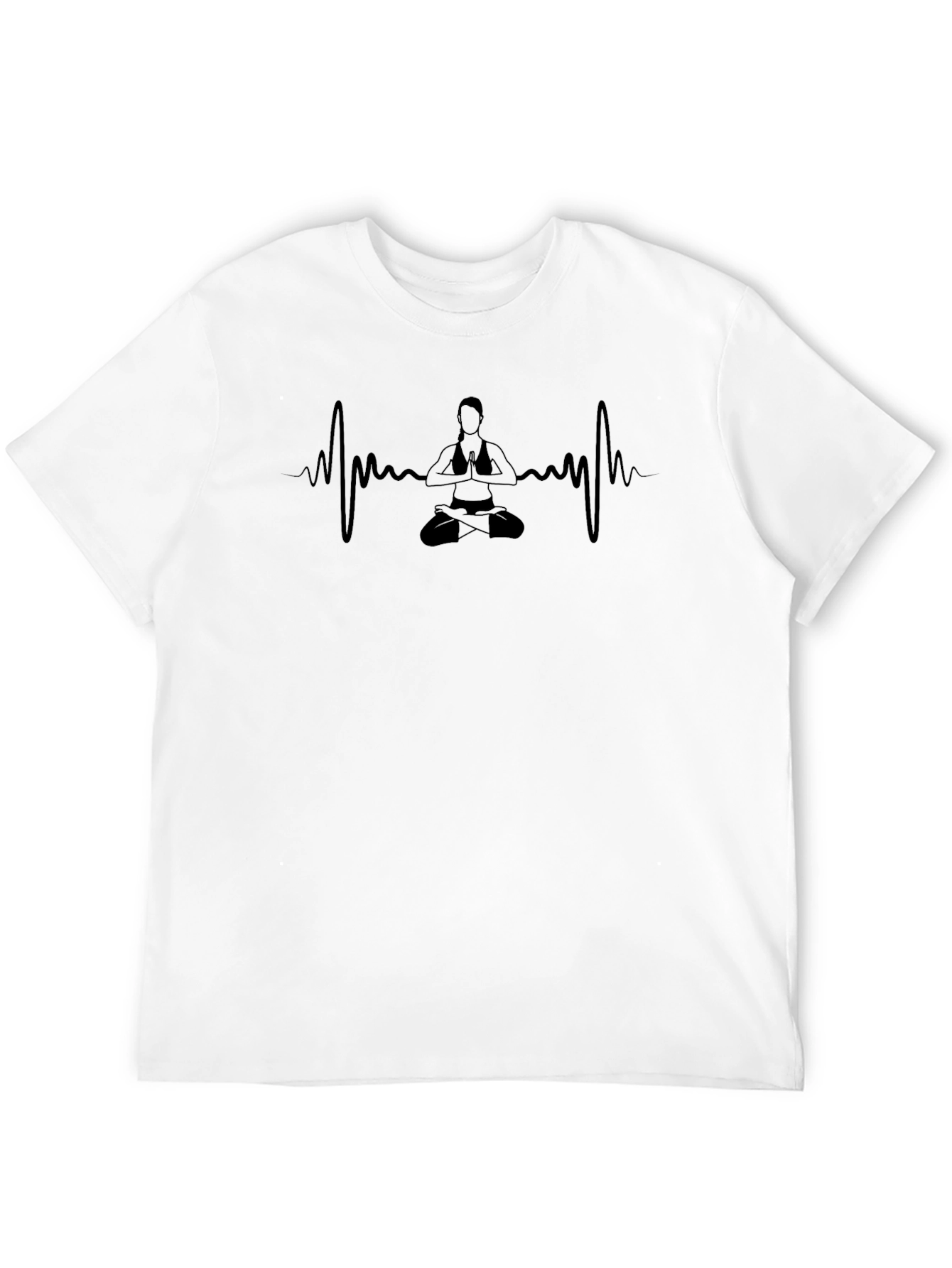 Yoga Heartbeat Graphic Black T-Shirt