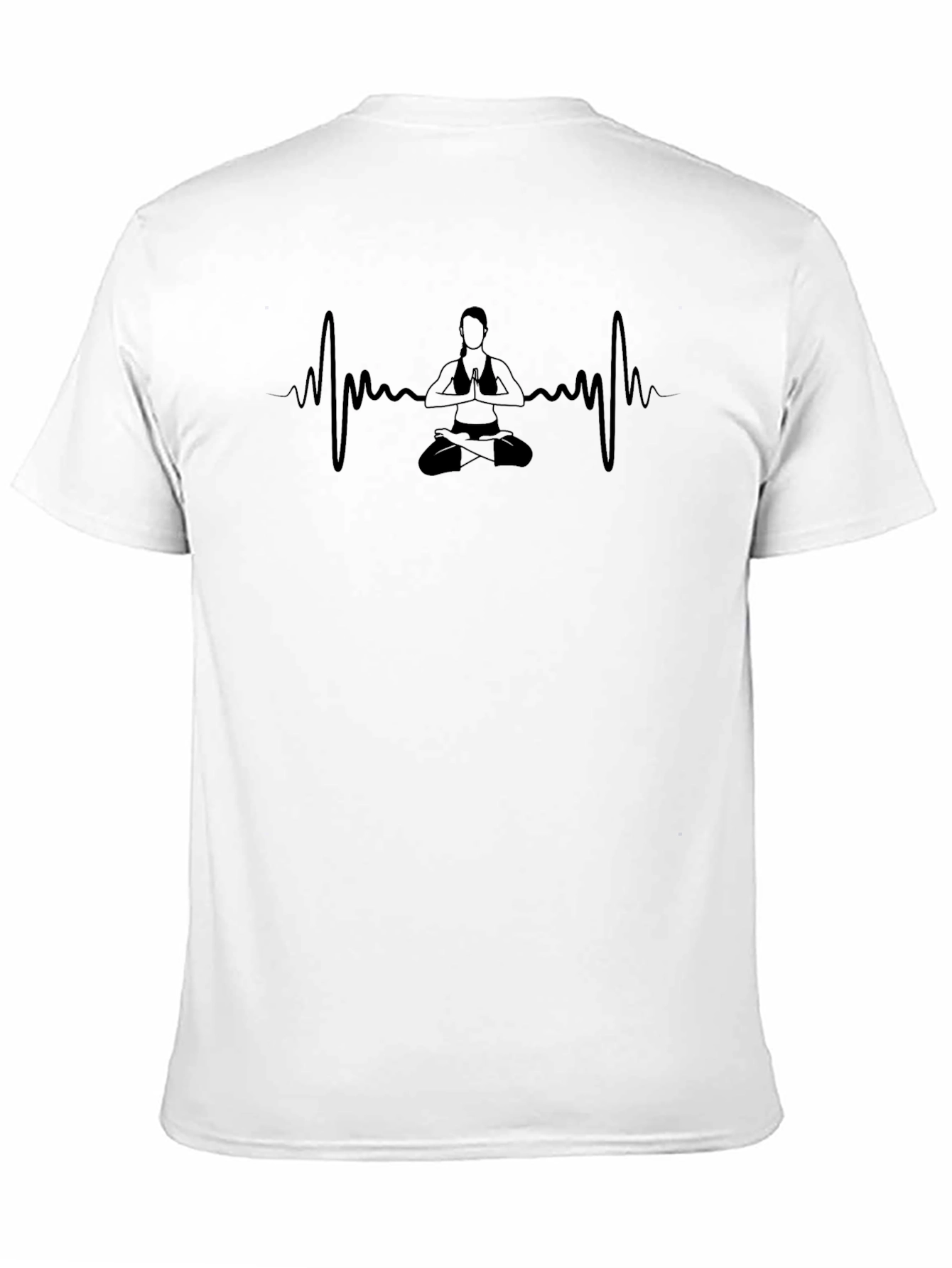 Yoga Heartbeat Graphic Black T-Shirt
