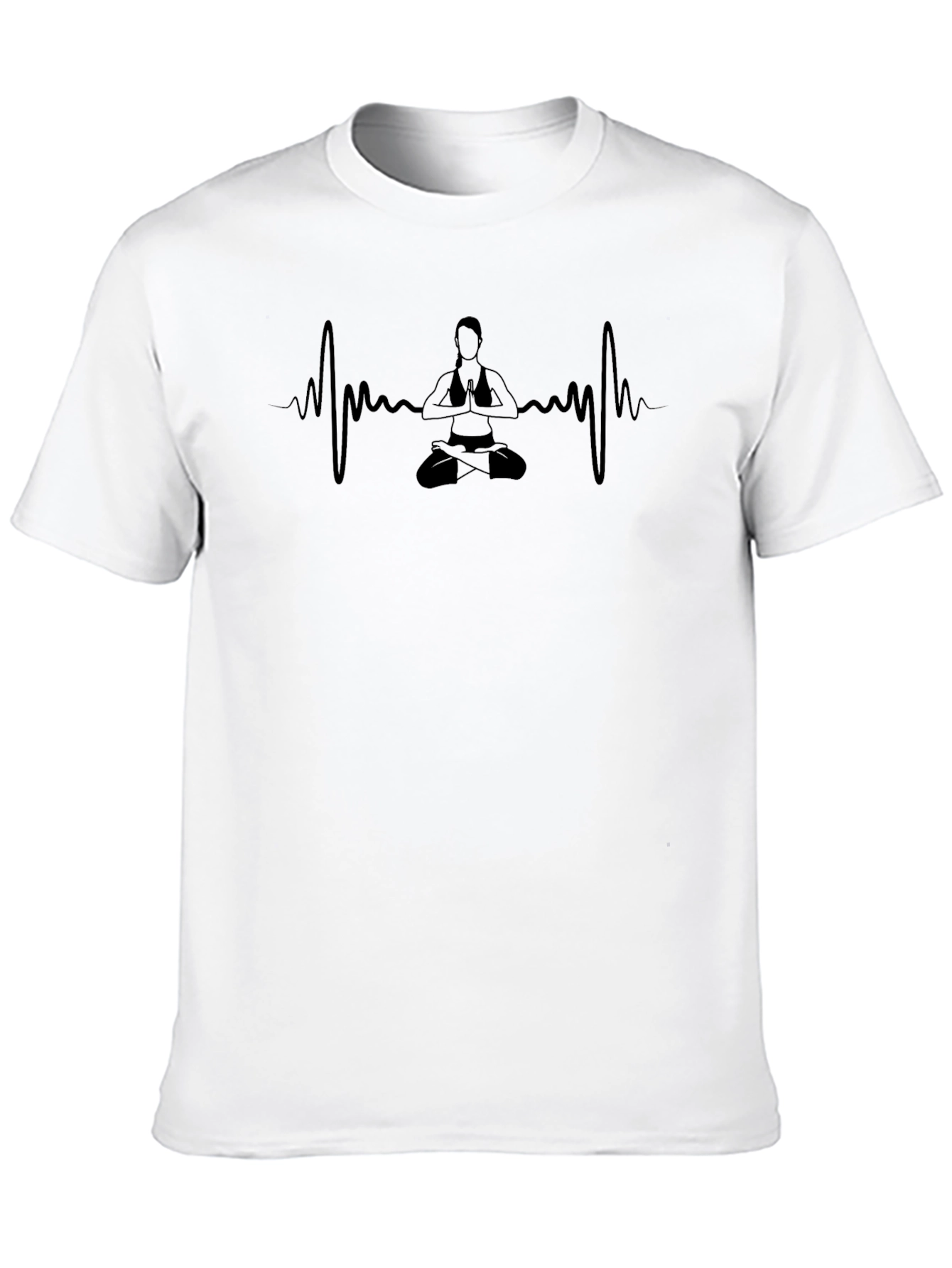 Yoga Heartbeat Graphic Black T-Shirt
