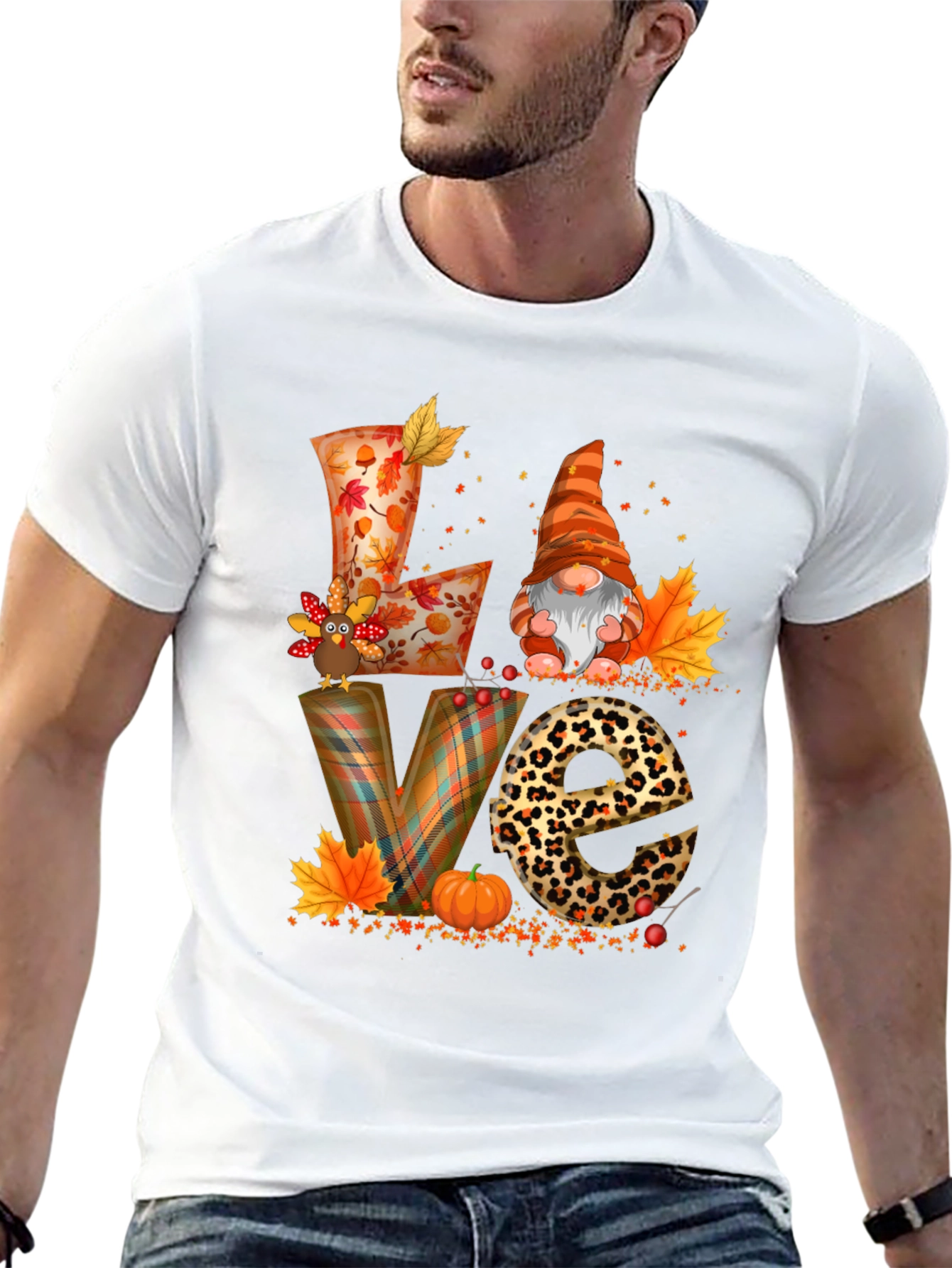 Fall Love Graphic T-Shirt Autumn Thanksgiving