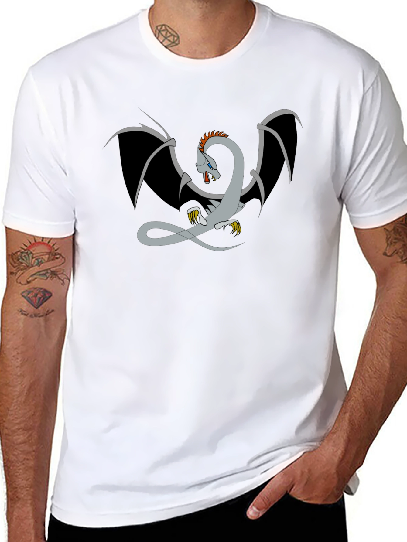 Dragon Graphic T-Shirt - Mens Black Tee