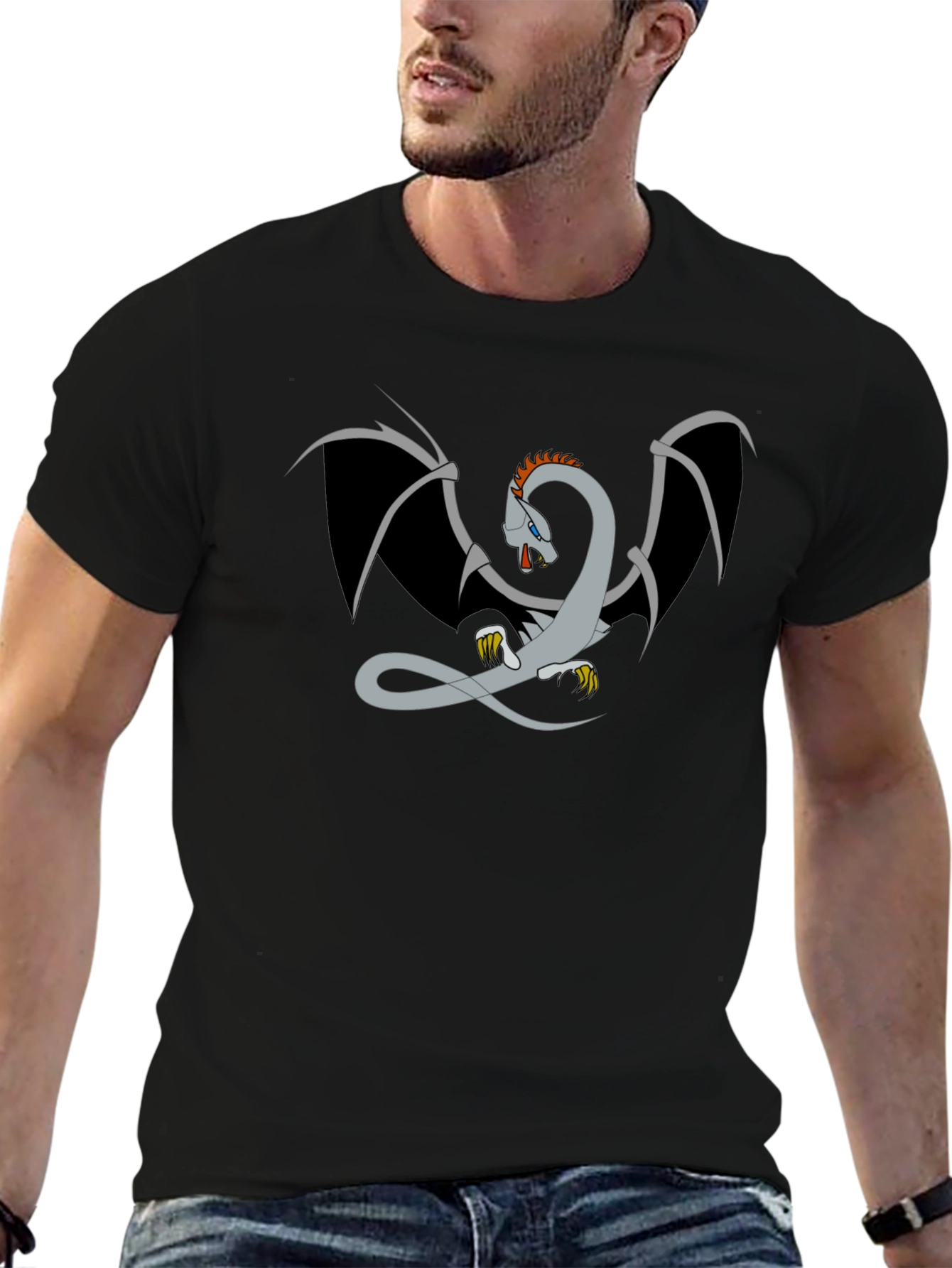 Dragon Graphic T-Shirt - Mens Black Tee