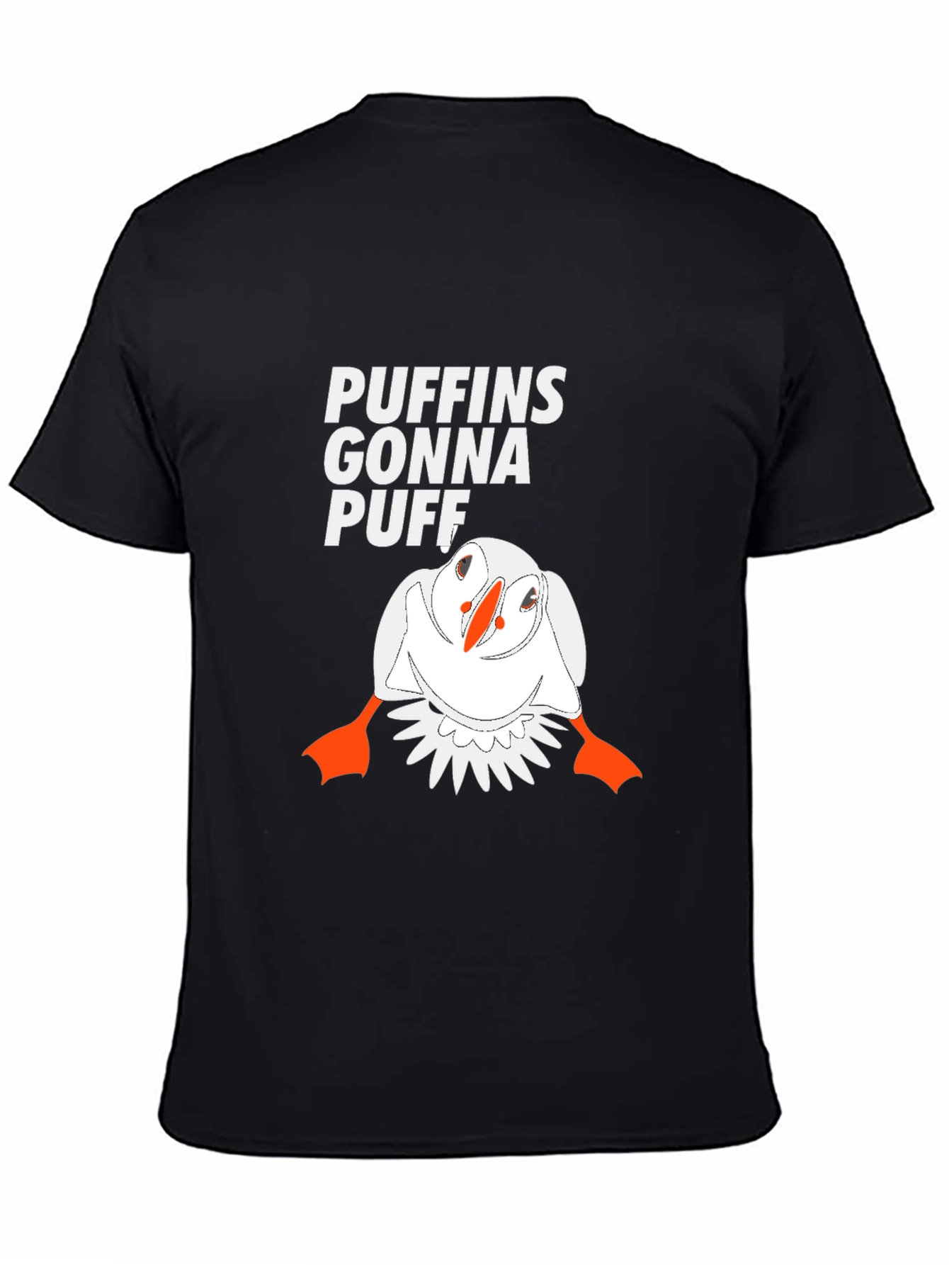 Puffins Gonna Puff Graphic Tee - Black Cotton T-Shirt