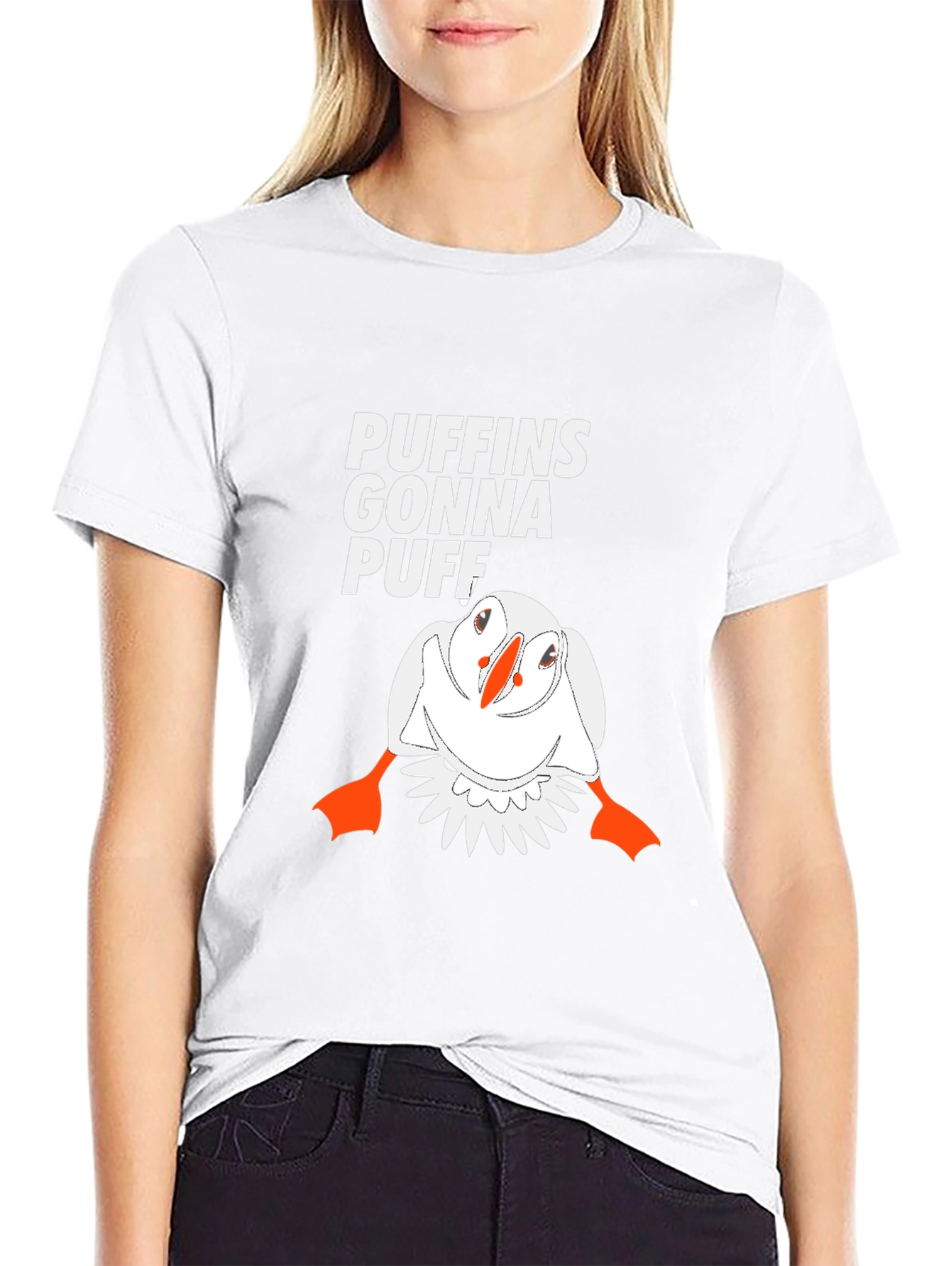 Puffins Gonna Puff Graphic Tee - Black Cotton T-Shirt