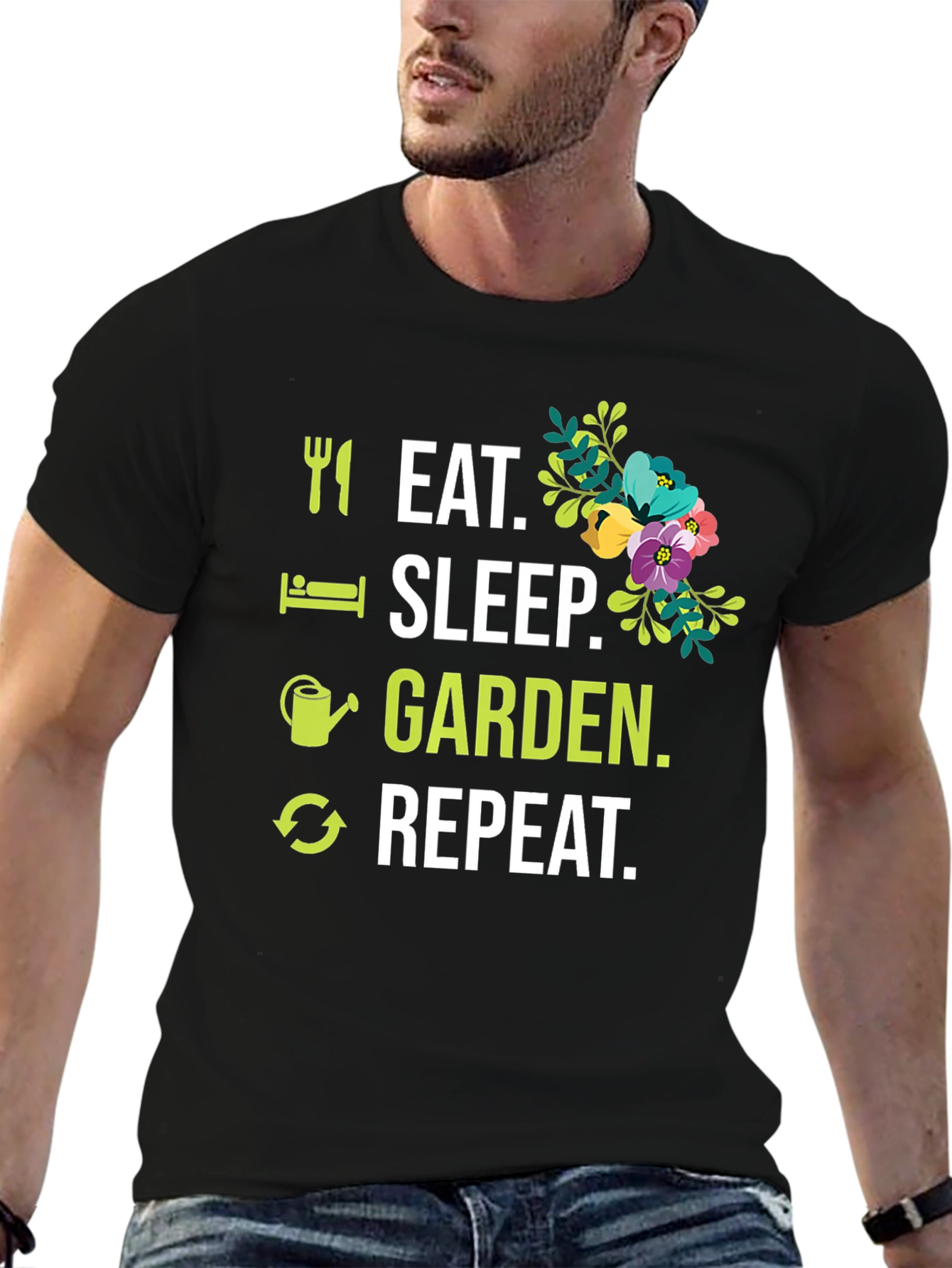 Eat Sleep Garden Repeat Graphic T-Shirt
