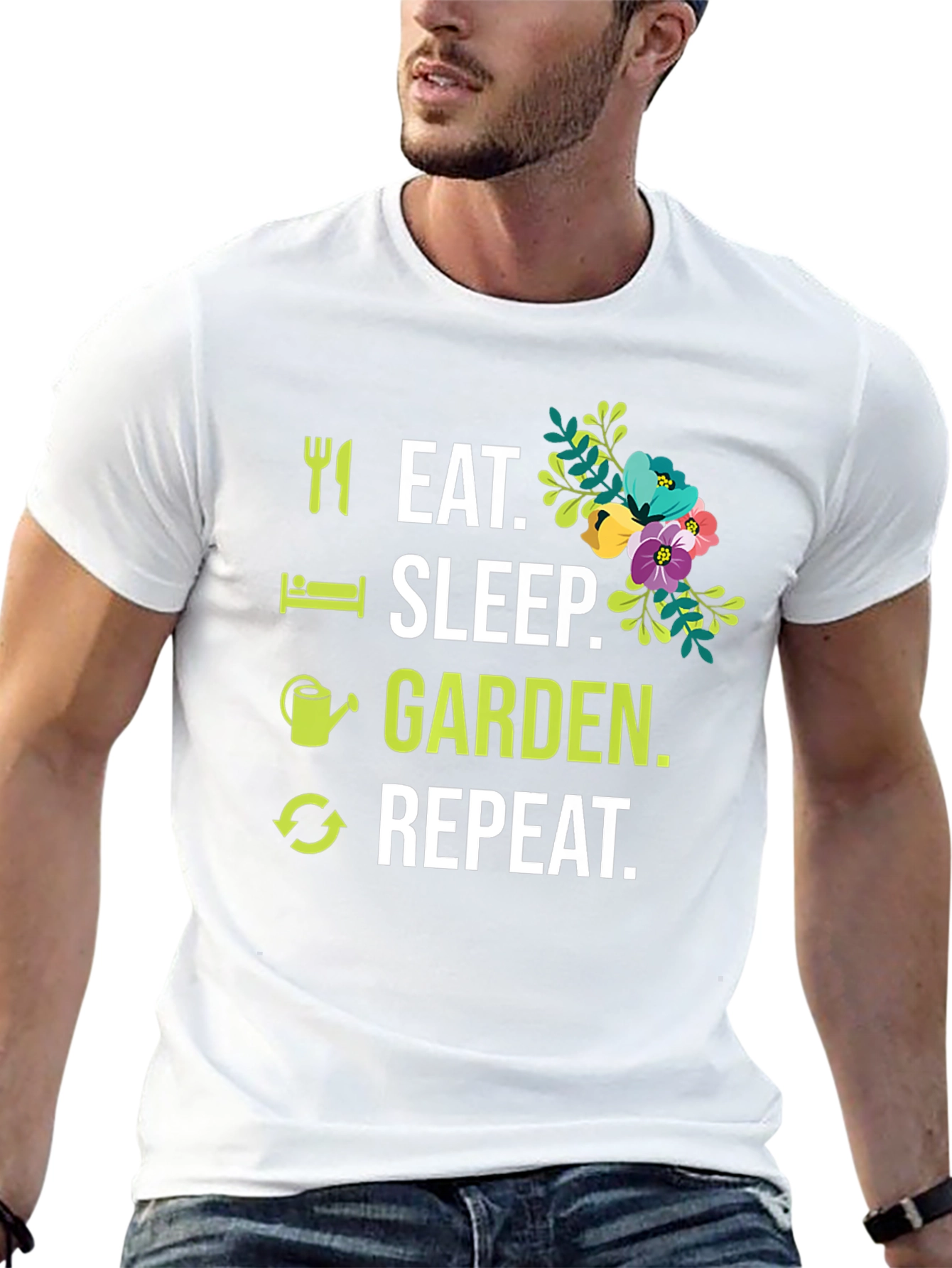 Eat Sleep Garden Repeat Graphic T-Shirt