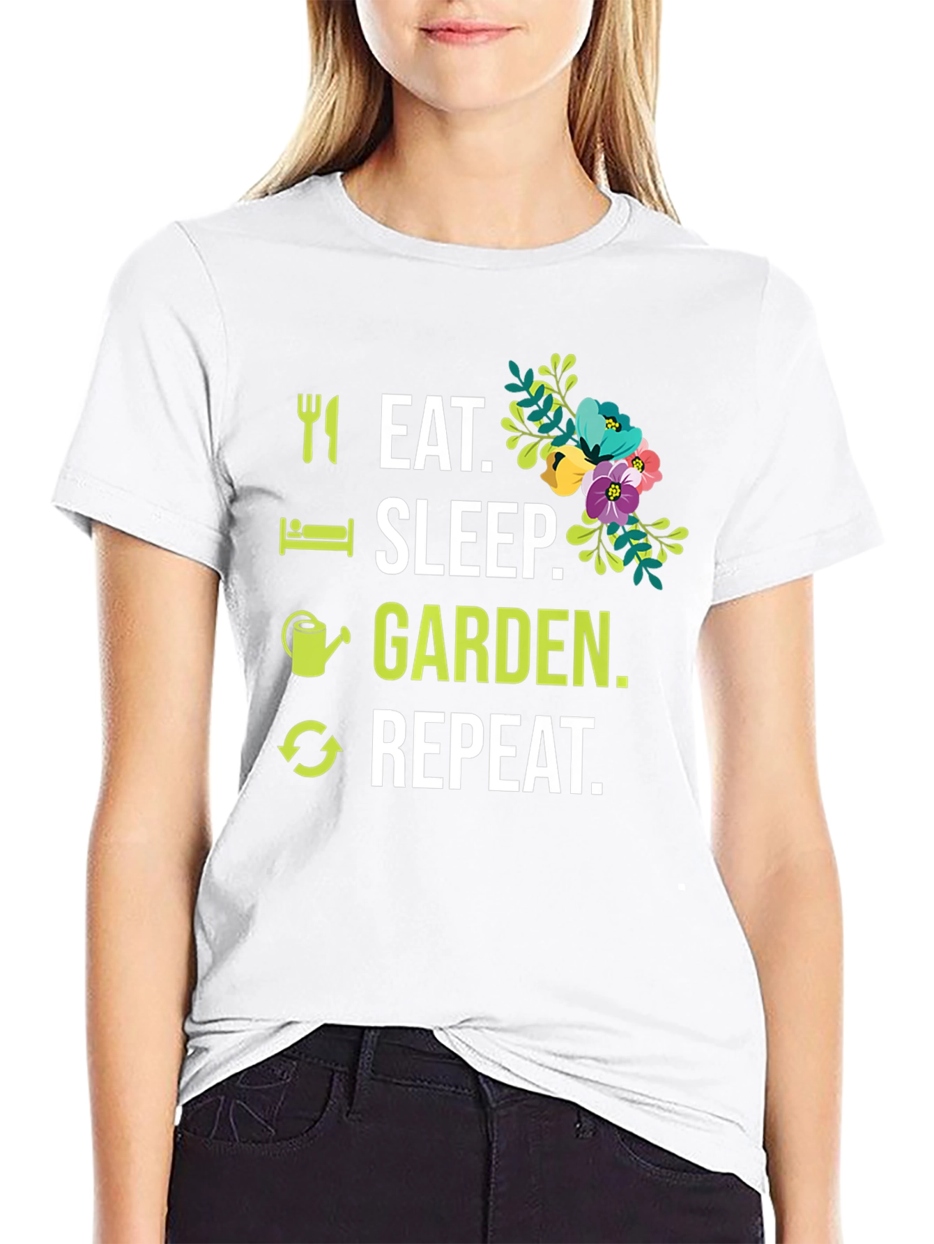 Eat Sleep Garden Repeat Graphic T-Shirt