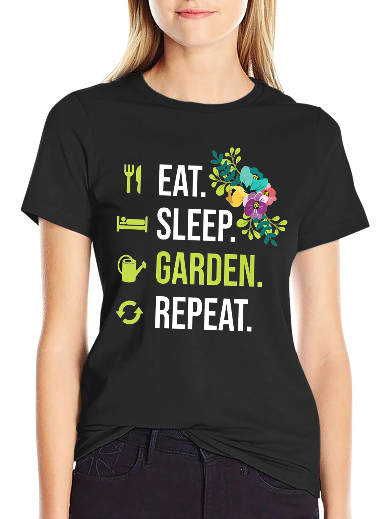 Eat Sleep Garden Repeat Graphic T-Shirt