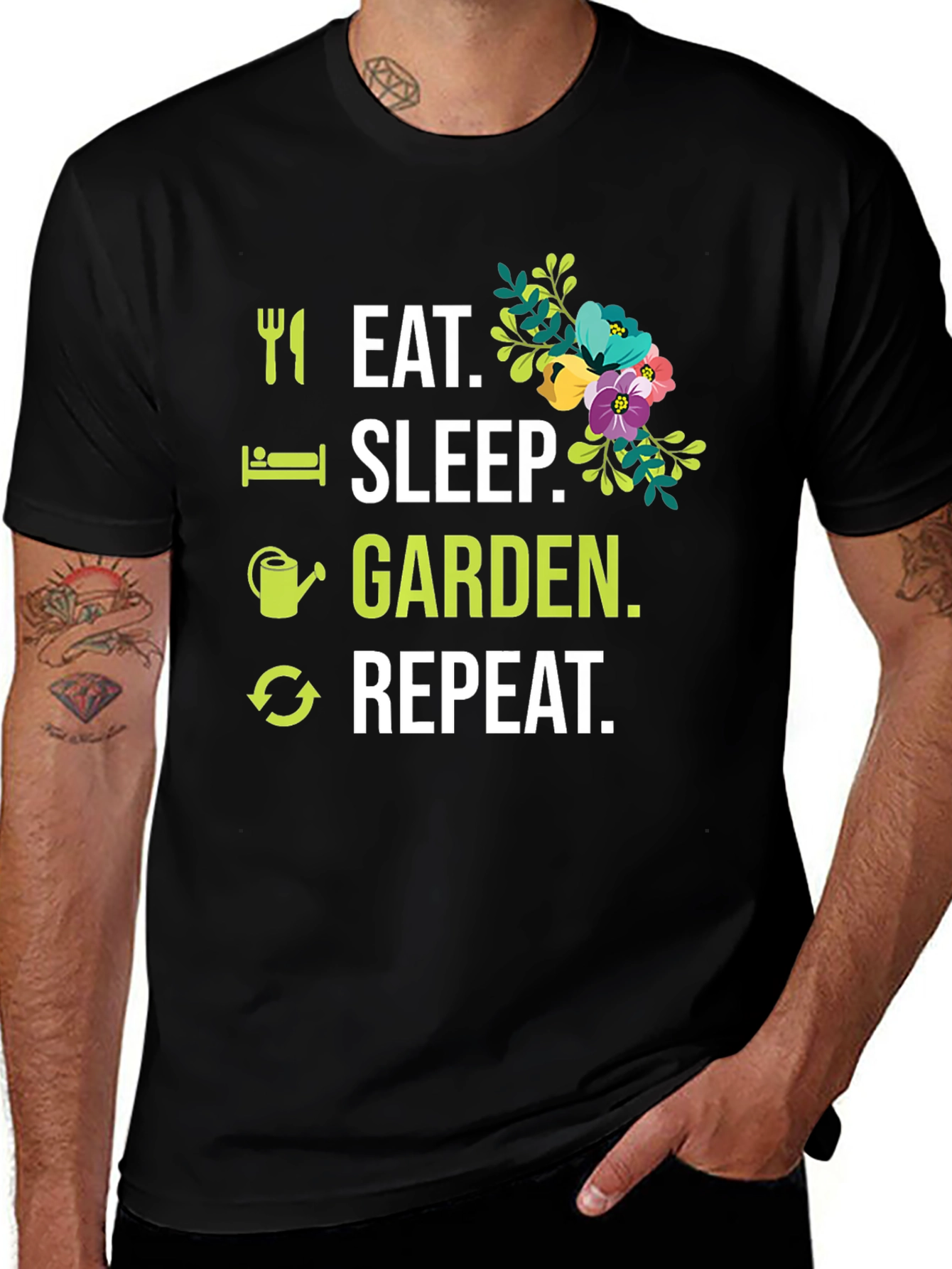 Eat Sleep Garden Repeat Graphic T-Shirt