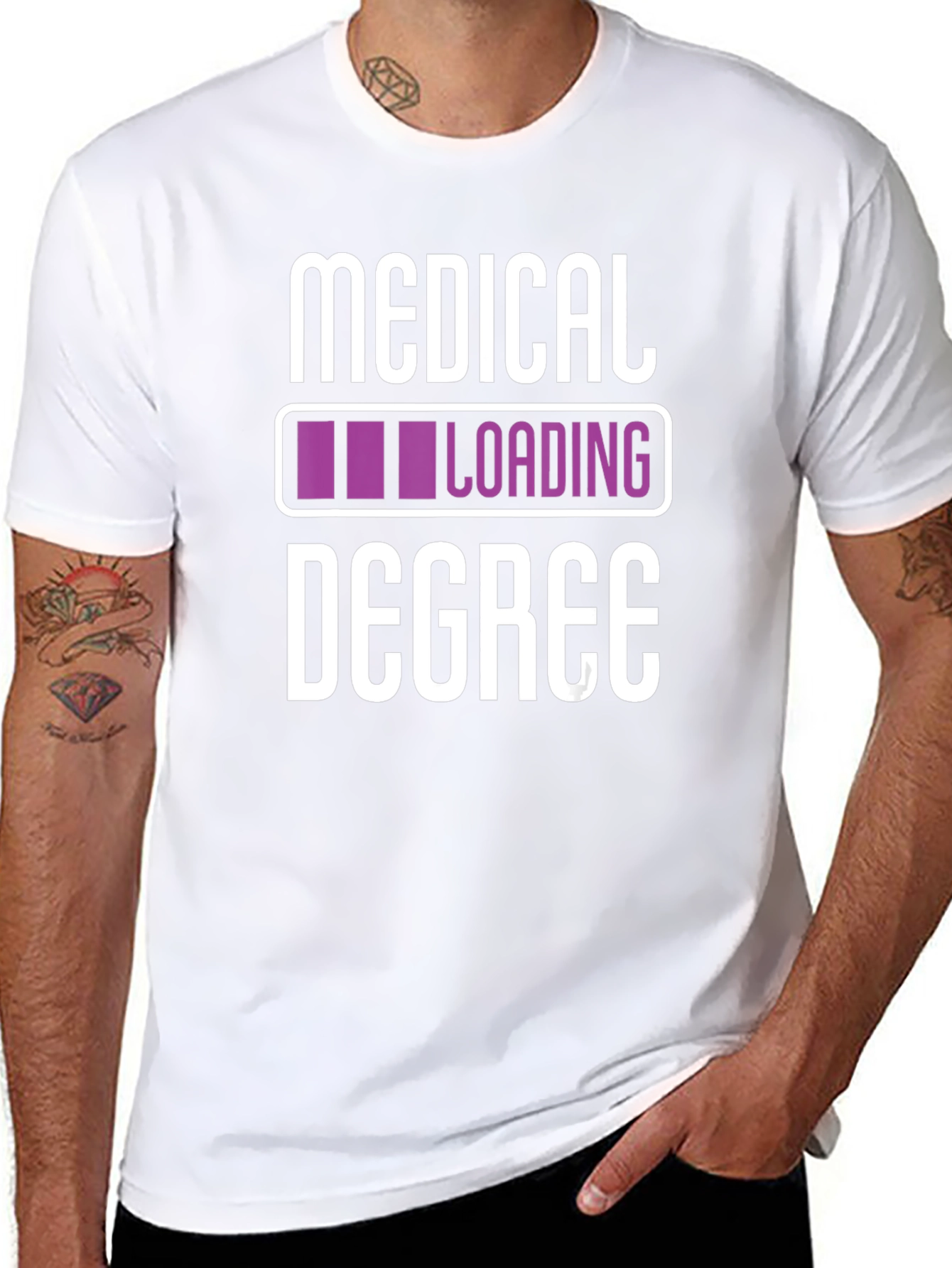 Medical Degree Loading T-Shirt - Black Novelty Tee