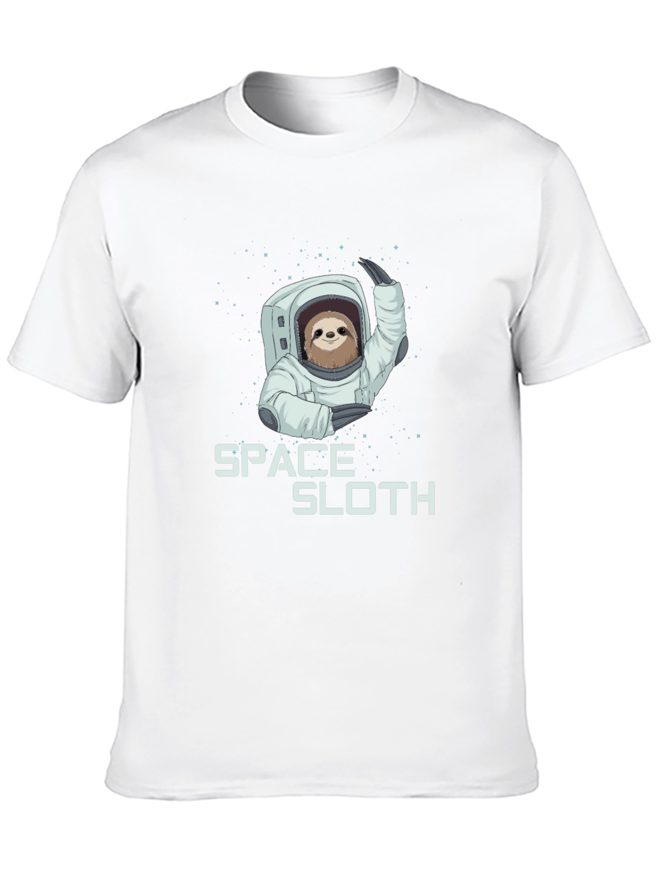 Space Sloth Graphic Tee - Black Cotton Blend