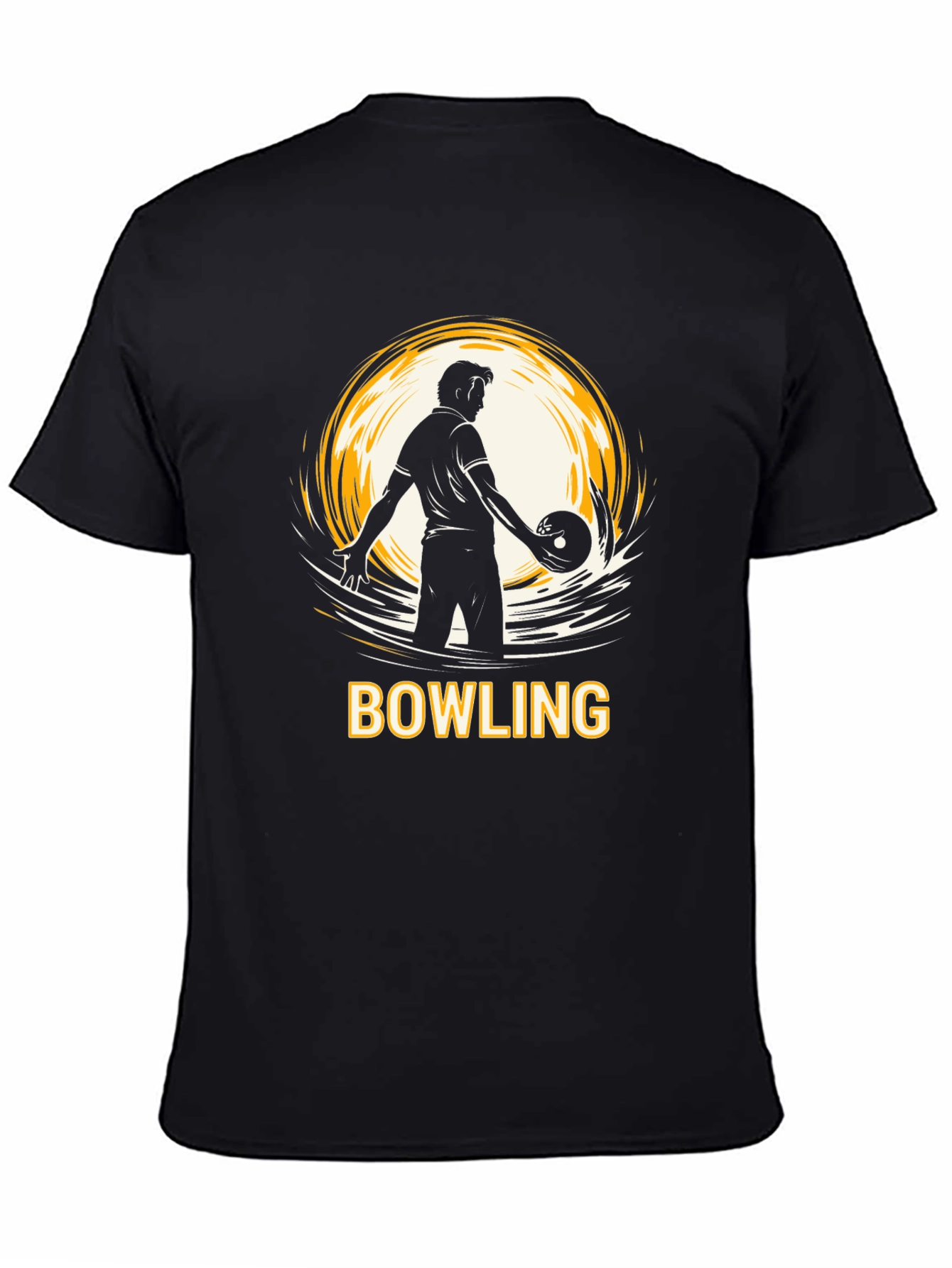 Bowling Strike T-Shirt - Black Graphic Tee