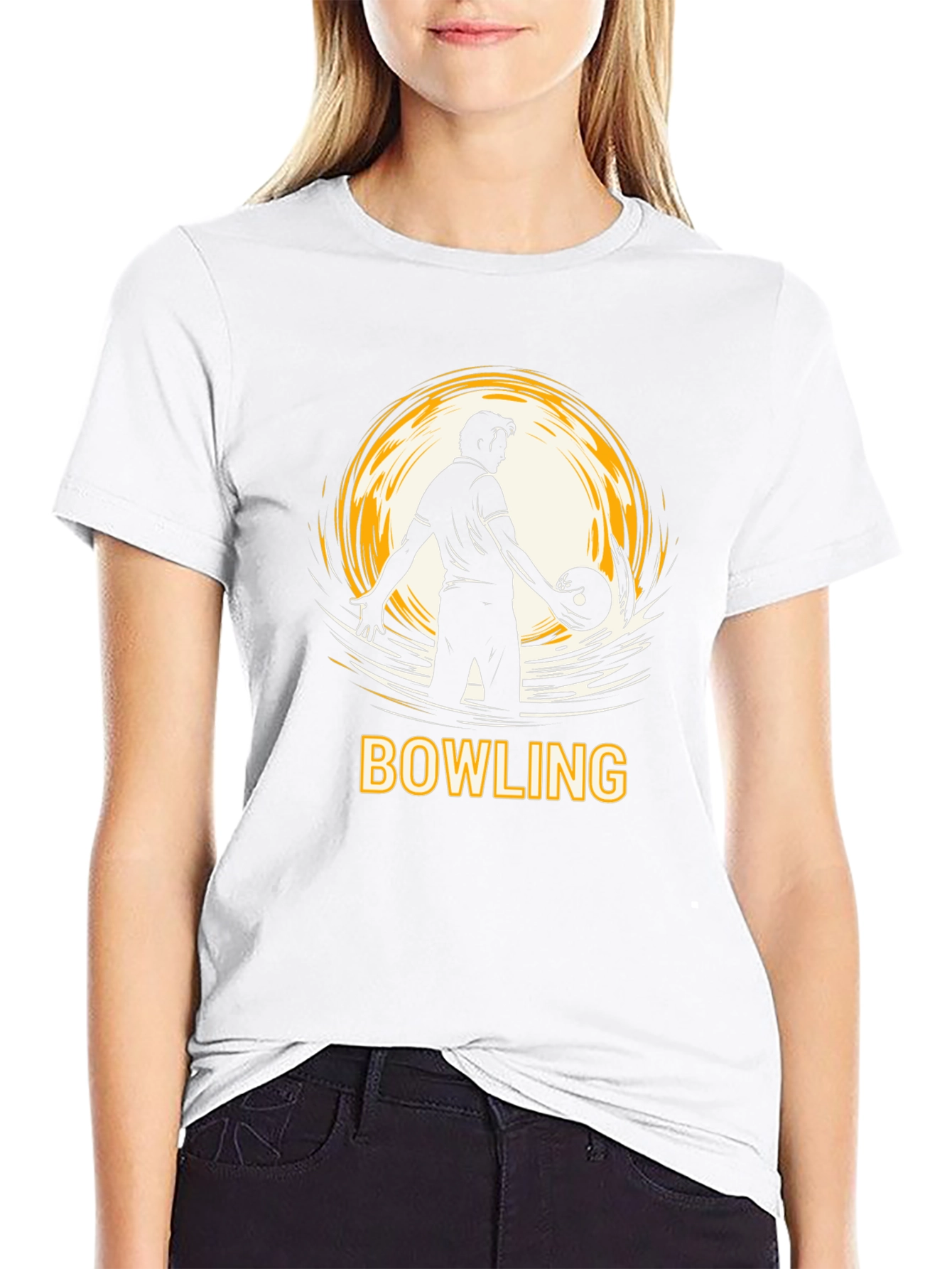 Bowling Strike T-Shirt - Black Graphic Tee