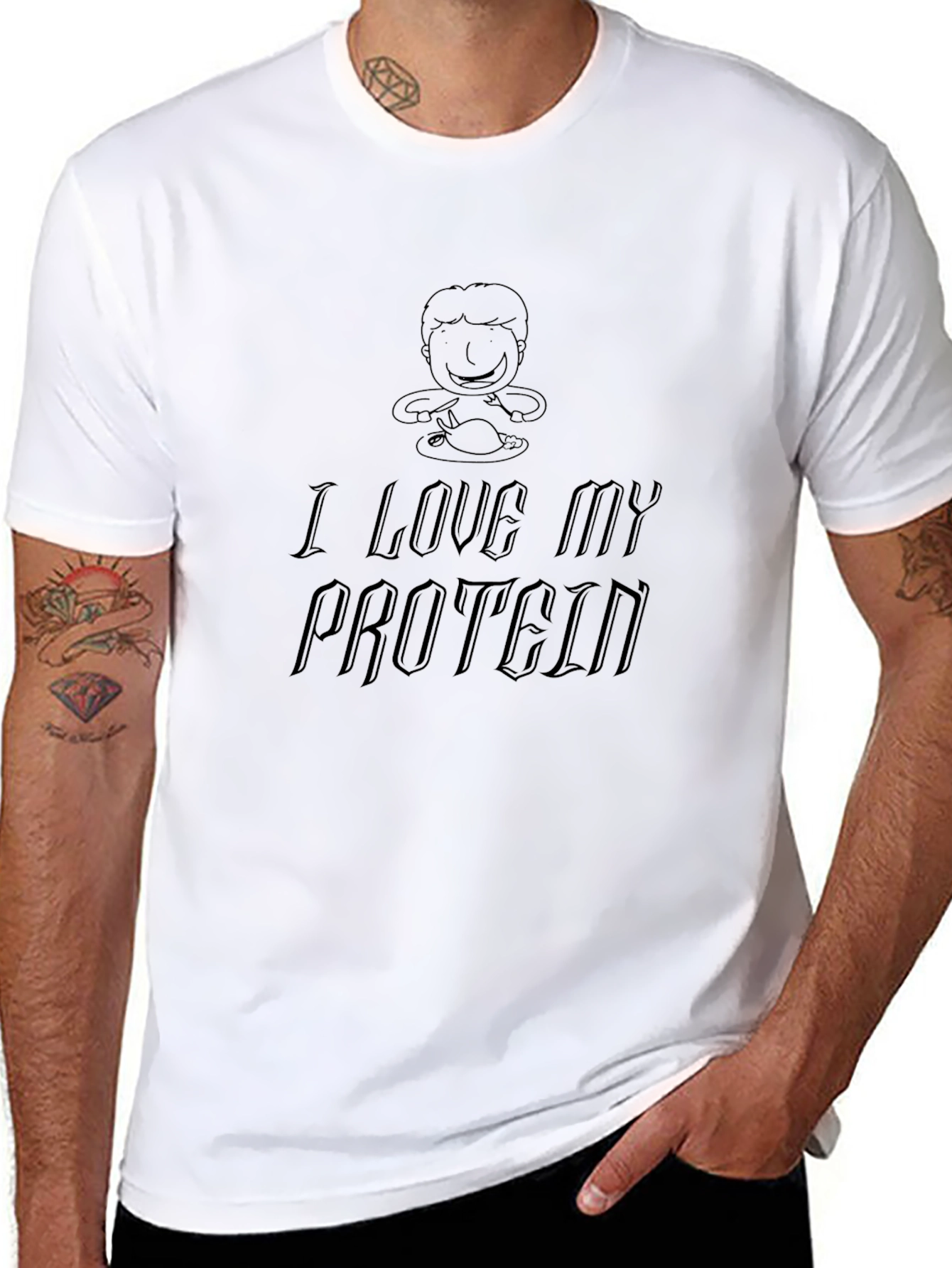 I Love My Protein T-Shirt - Black Graphic Tee