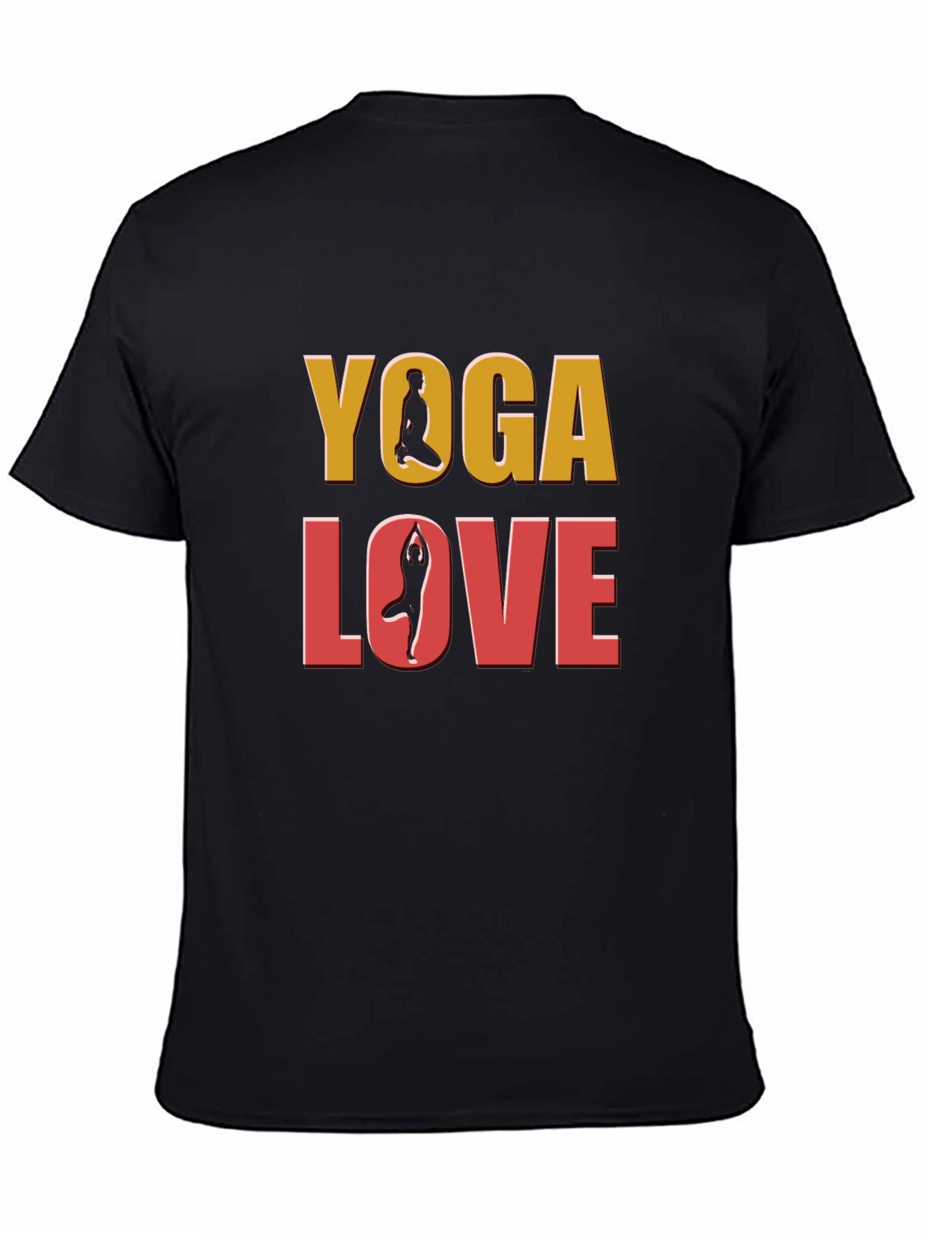 Yoga Love Graphic Tee - Black Cotton T-Shirt