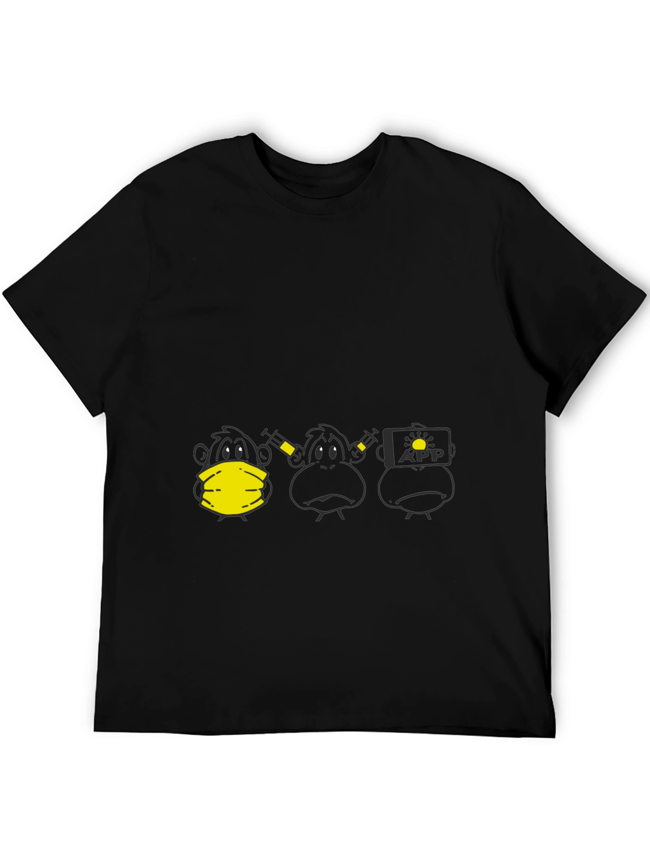 Novelty Monkey Graphic Black T-Shirt