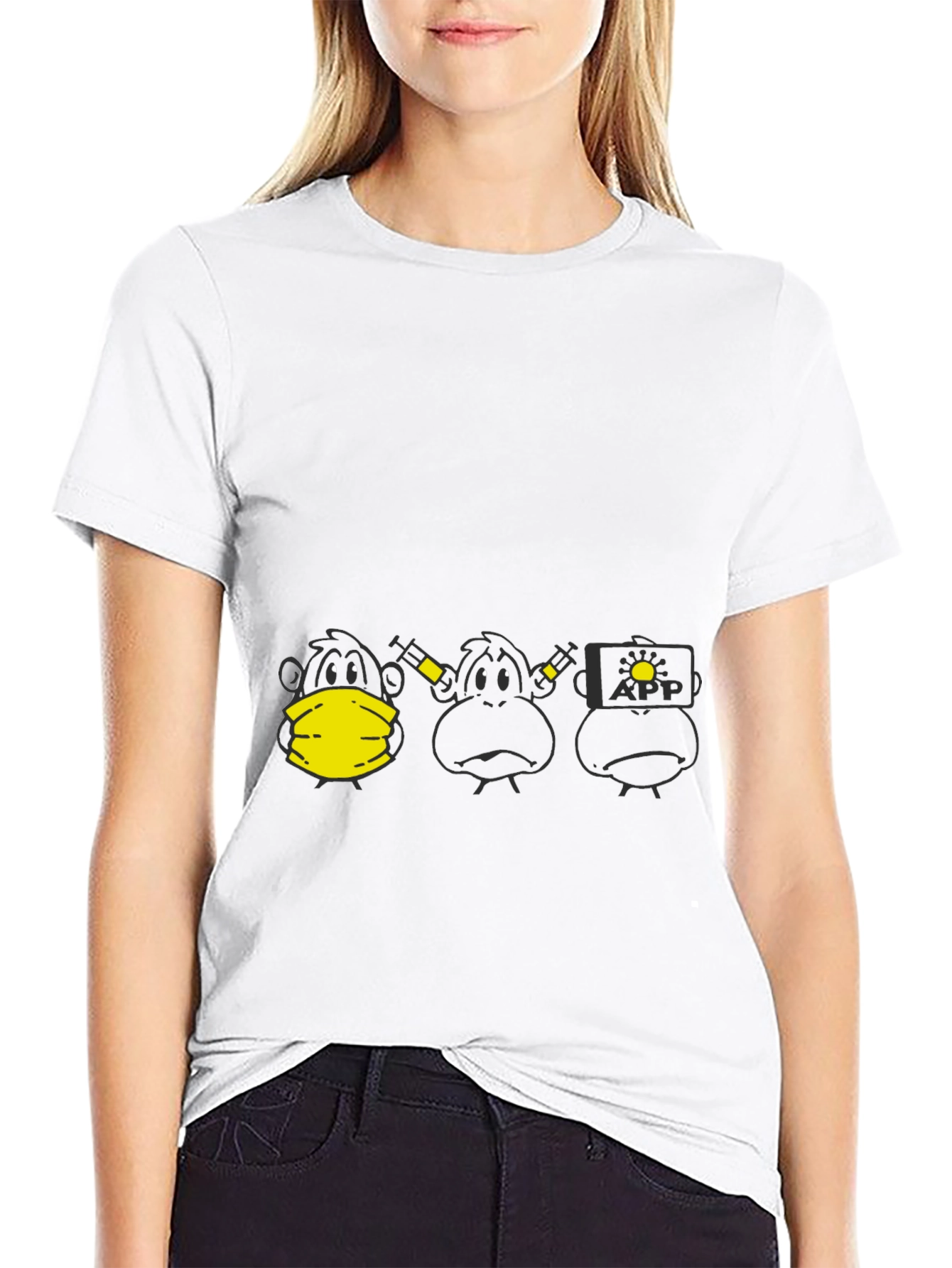 Novelty Monkey Graphic Black T-Shirt