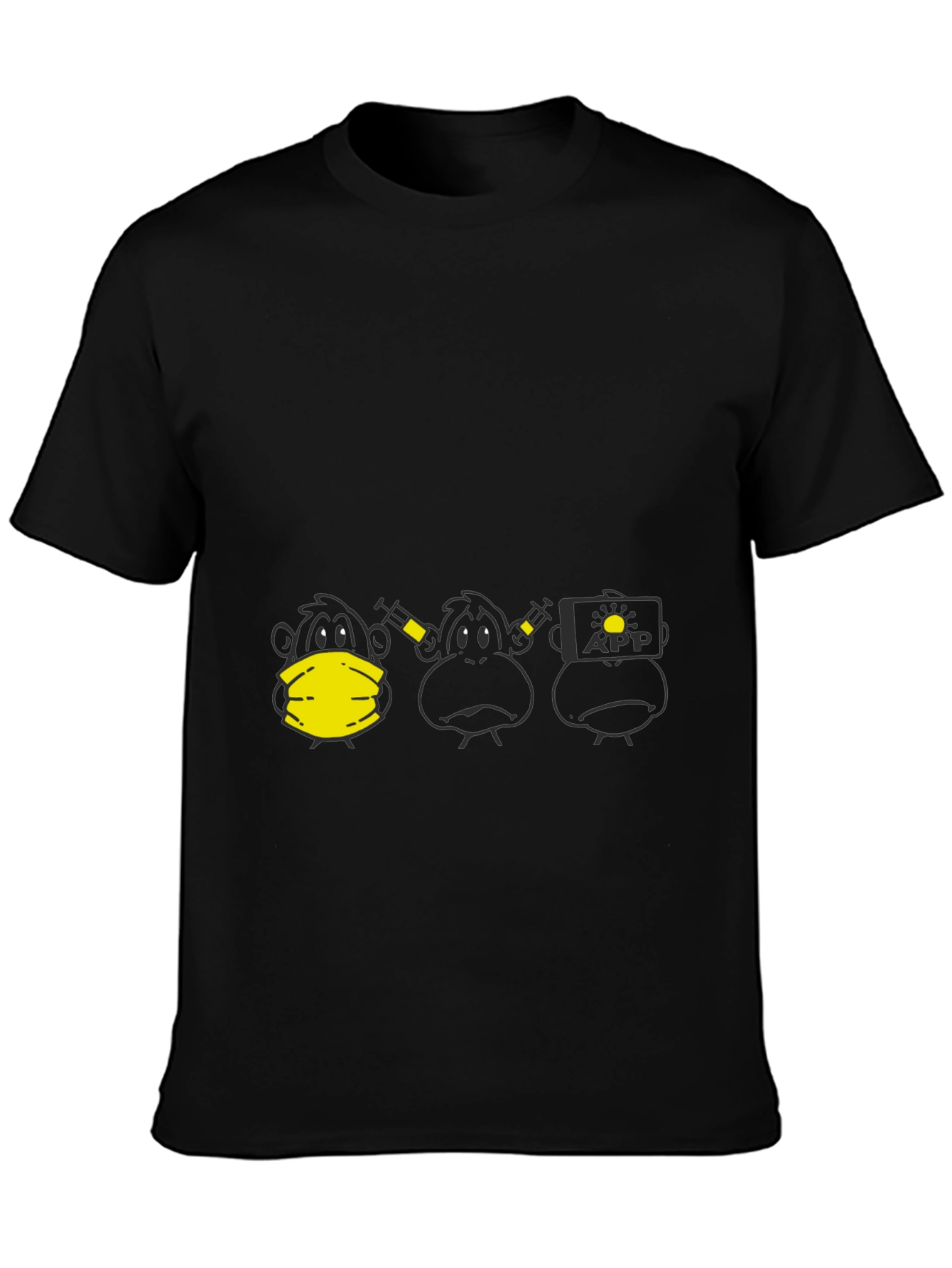 Novelty Monkey Graphic Black T-Shirt