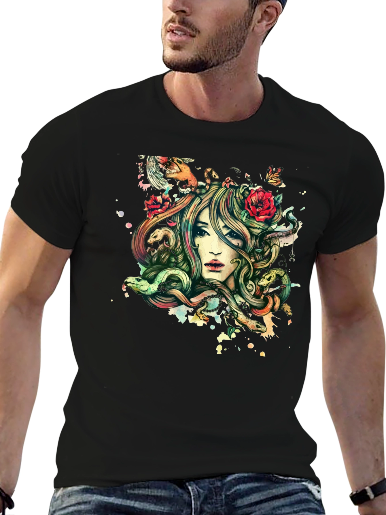 Medusa Graphic Black Tee