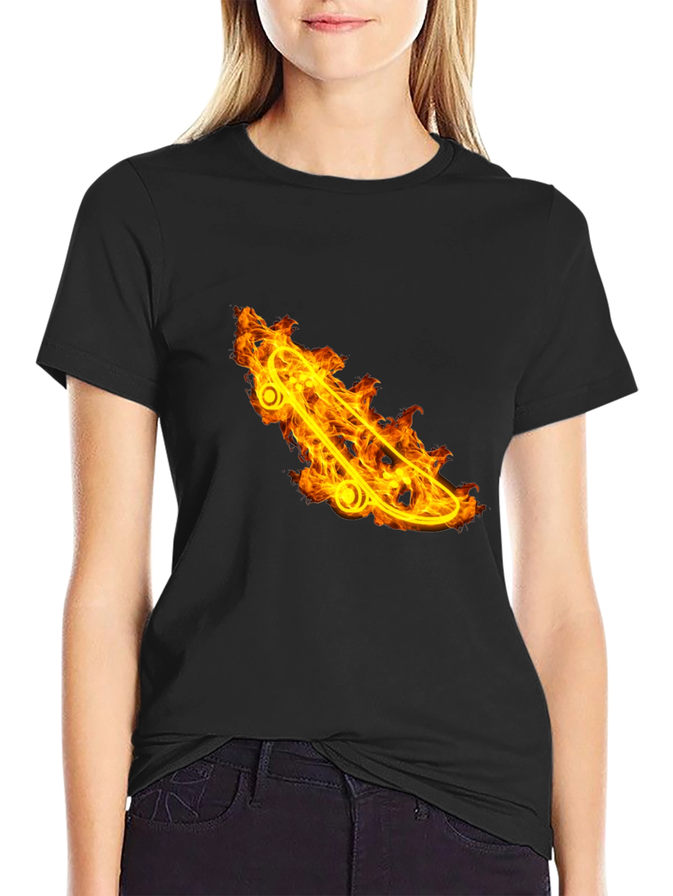 Fiery Skateboard Graphic Tee