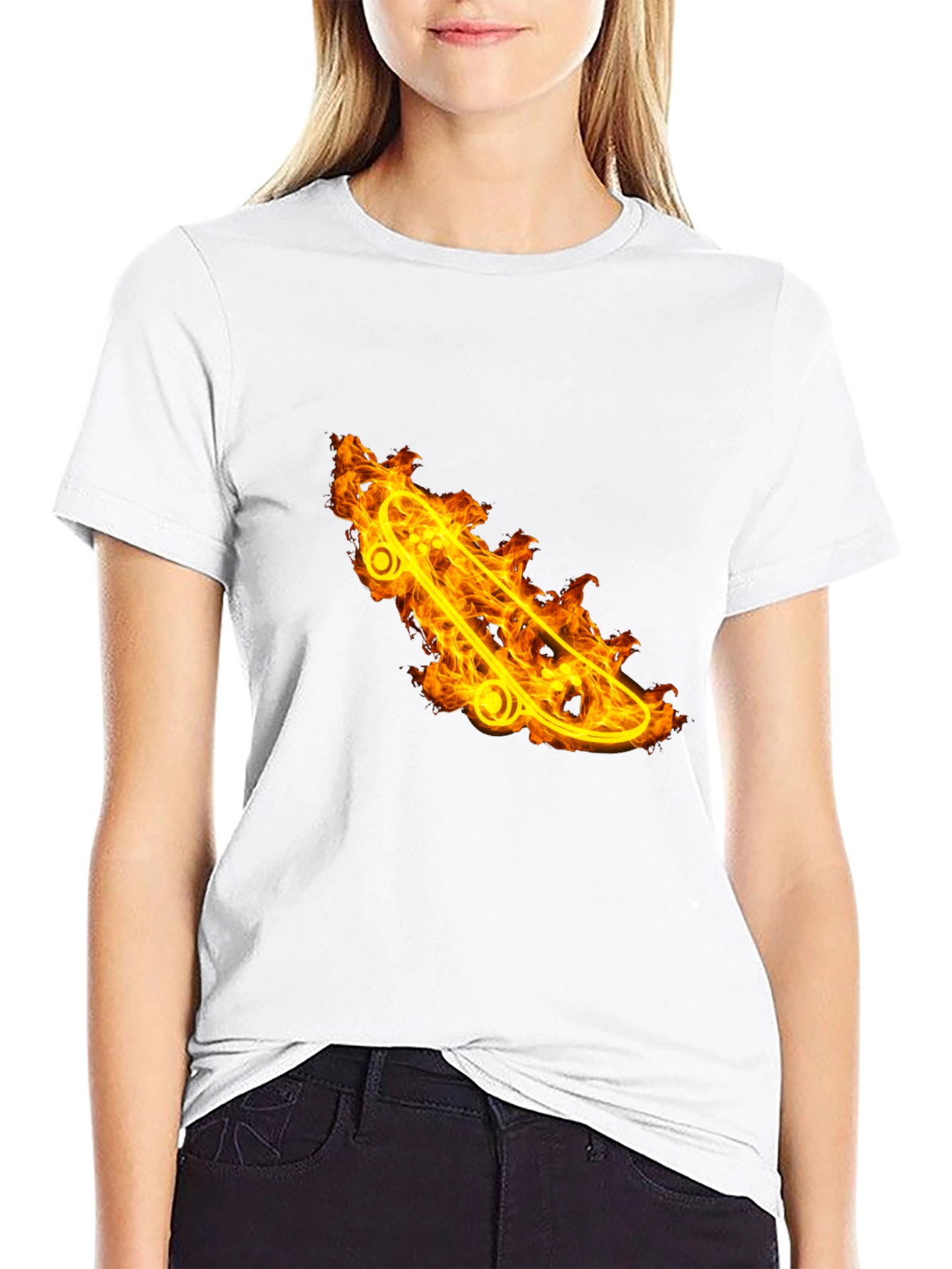 Fiery Skateboard Graphic Tee