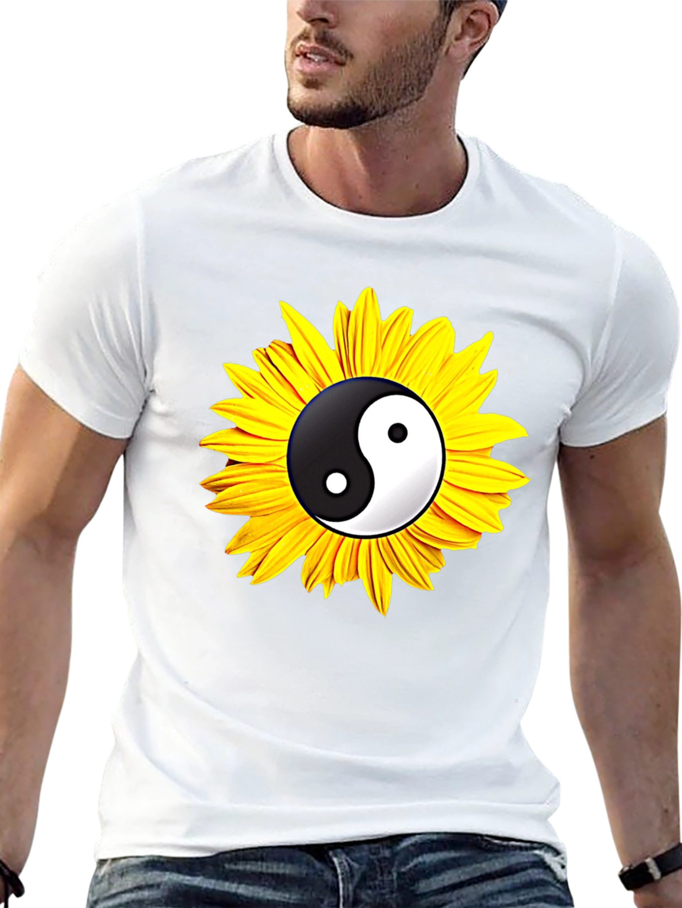 Yin Yang Sunflower Graphic Tee