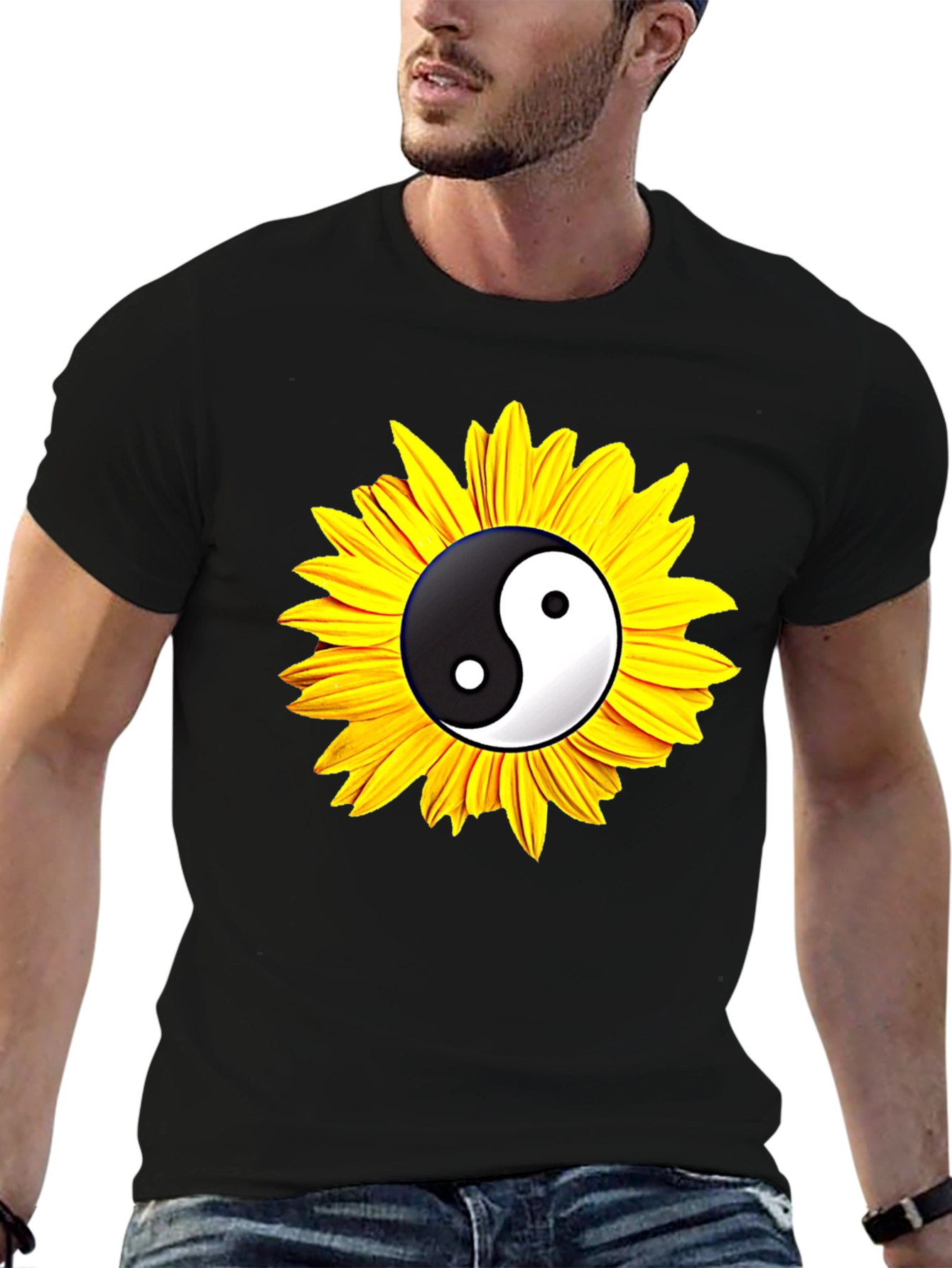 Yin Yang Sunflower Graphic Tee