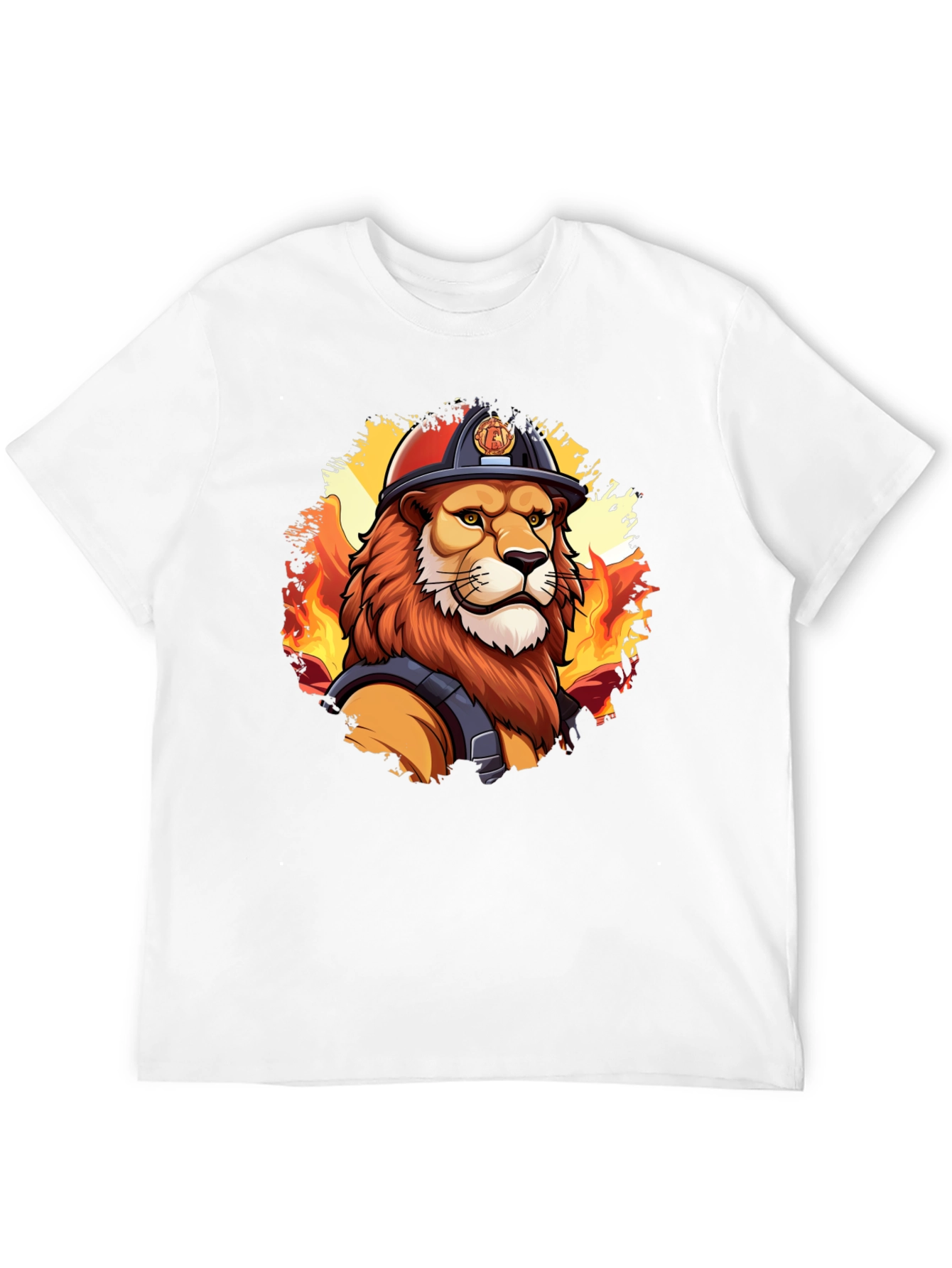 Lion Firefighter Graphic Tee