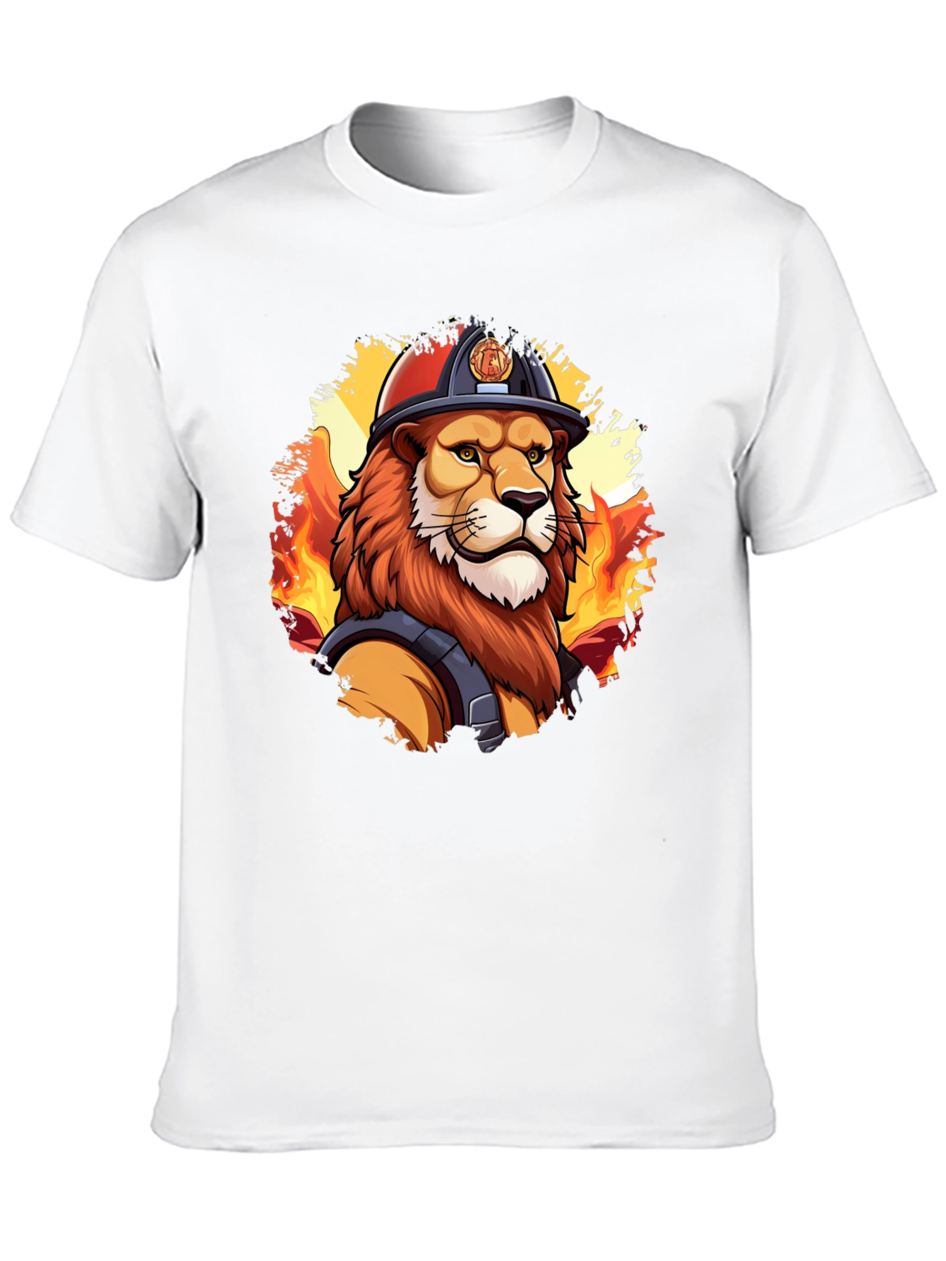 Lion Firefighter Graphic Tee