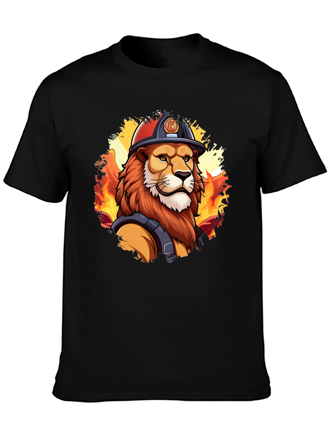 Lion Firefighter Graphic Tee