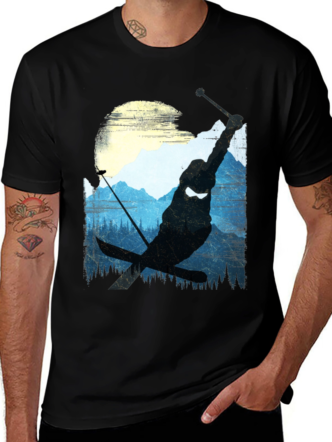 Ski Ninja Graphic Tee - Mountain Silhouette