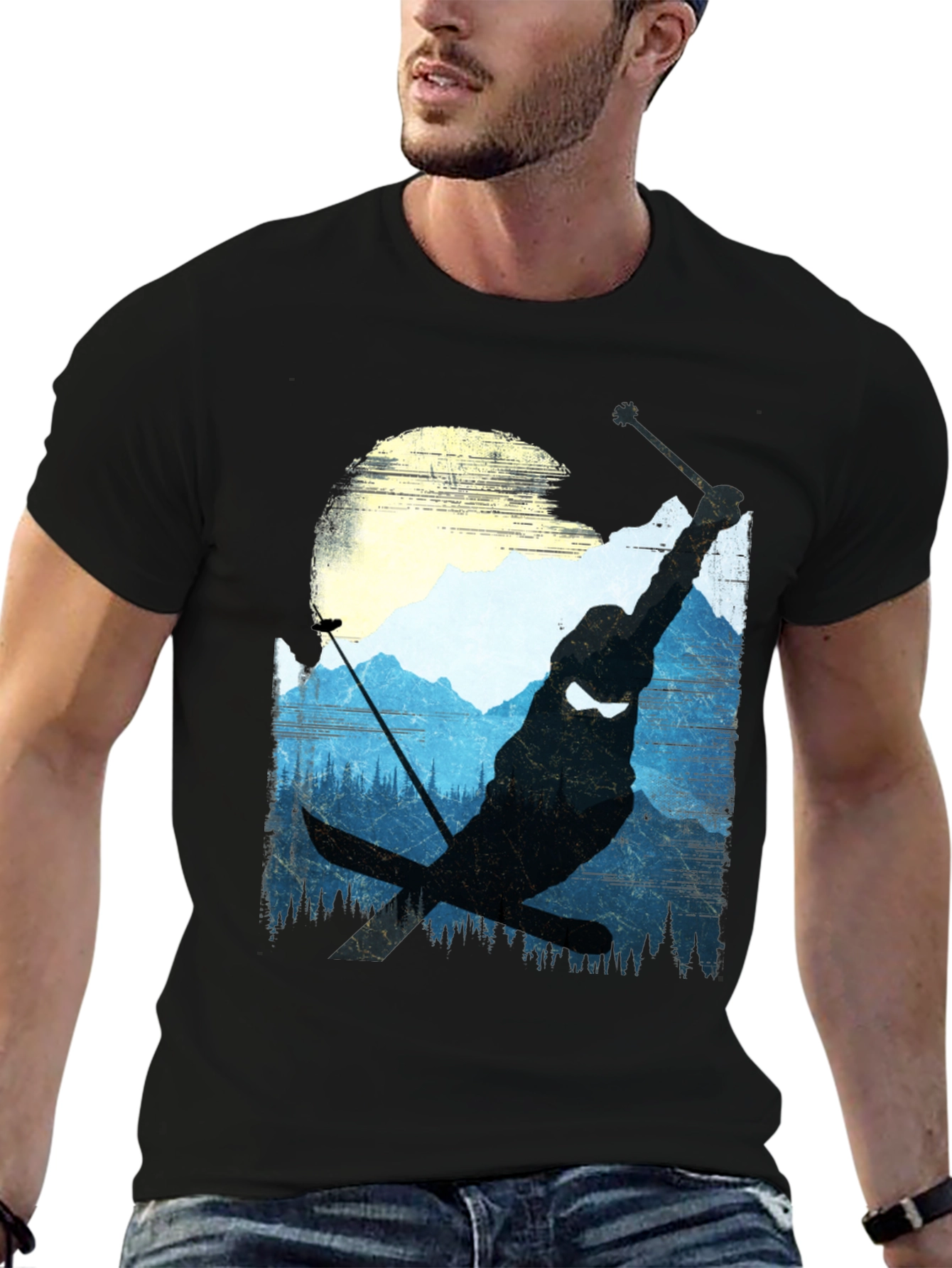Ski Ninja Graphic Tee - Mountain Silhouette