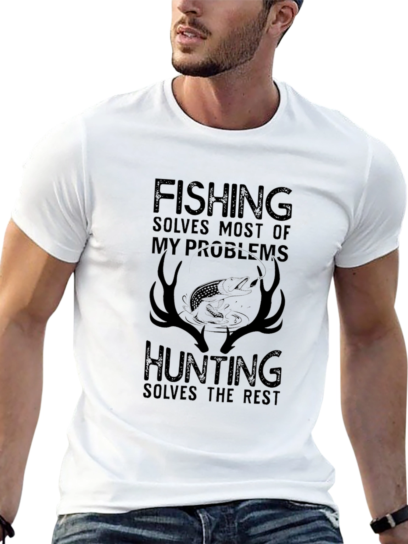 Fishing & Hunting T-Shirt: Solves My Problems